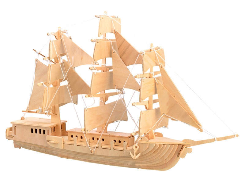Żaglowiec składanka drewniana puzzle 3D P049