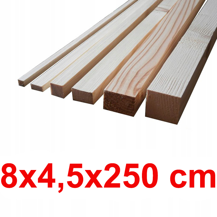 Kantówka strugana 8x4,5x250 cm - ŚWIERK