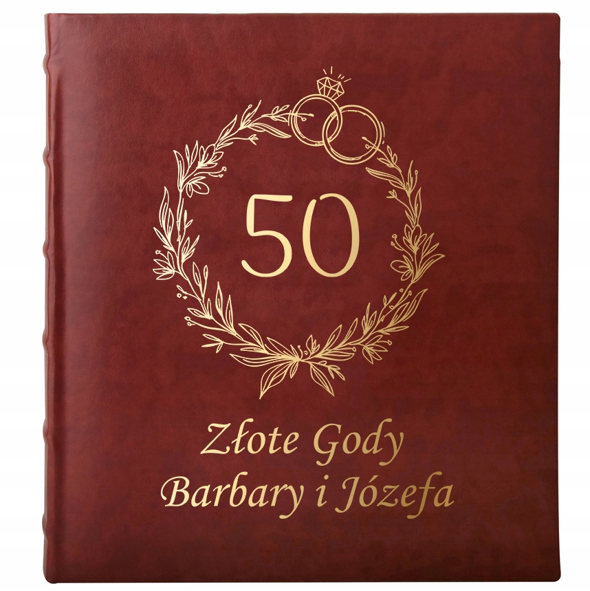 Album na zdjęcia Rocznica Złote Gody Złoty Nadruk dla Babci Dziadka