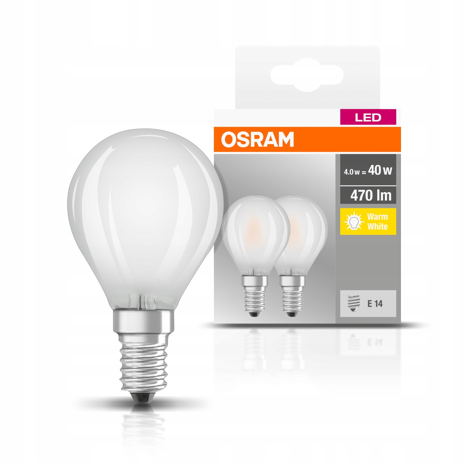 

Osram Led żarówka kulka mat 4W 40W 2700K