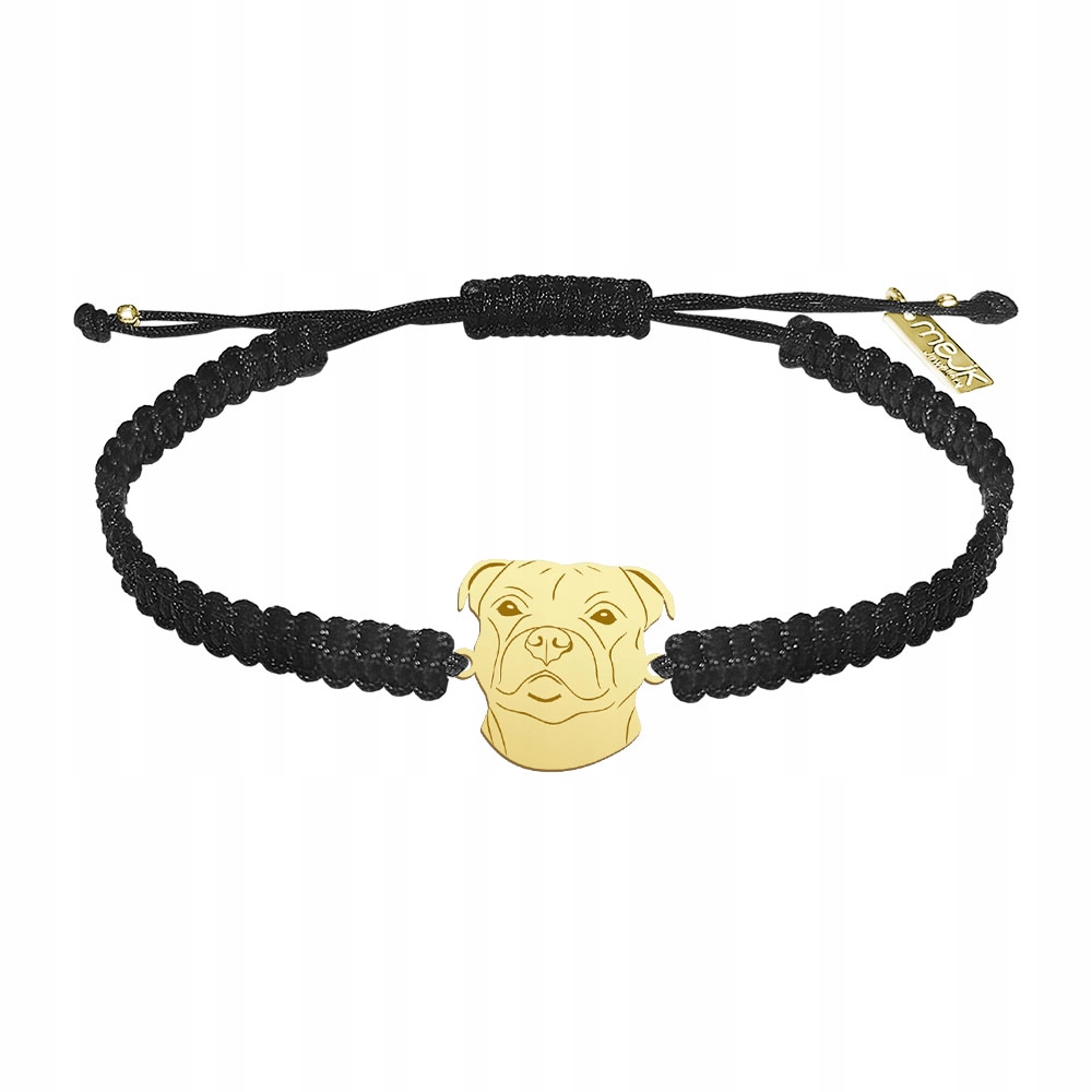 Zlatý náramek ze stafordšírského bulteriéra 925 Makramé Gravírování Bonus