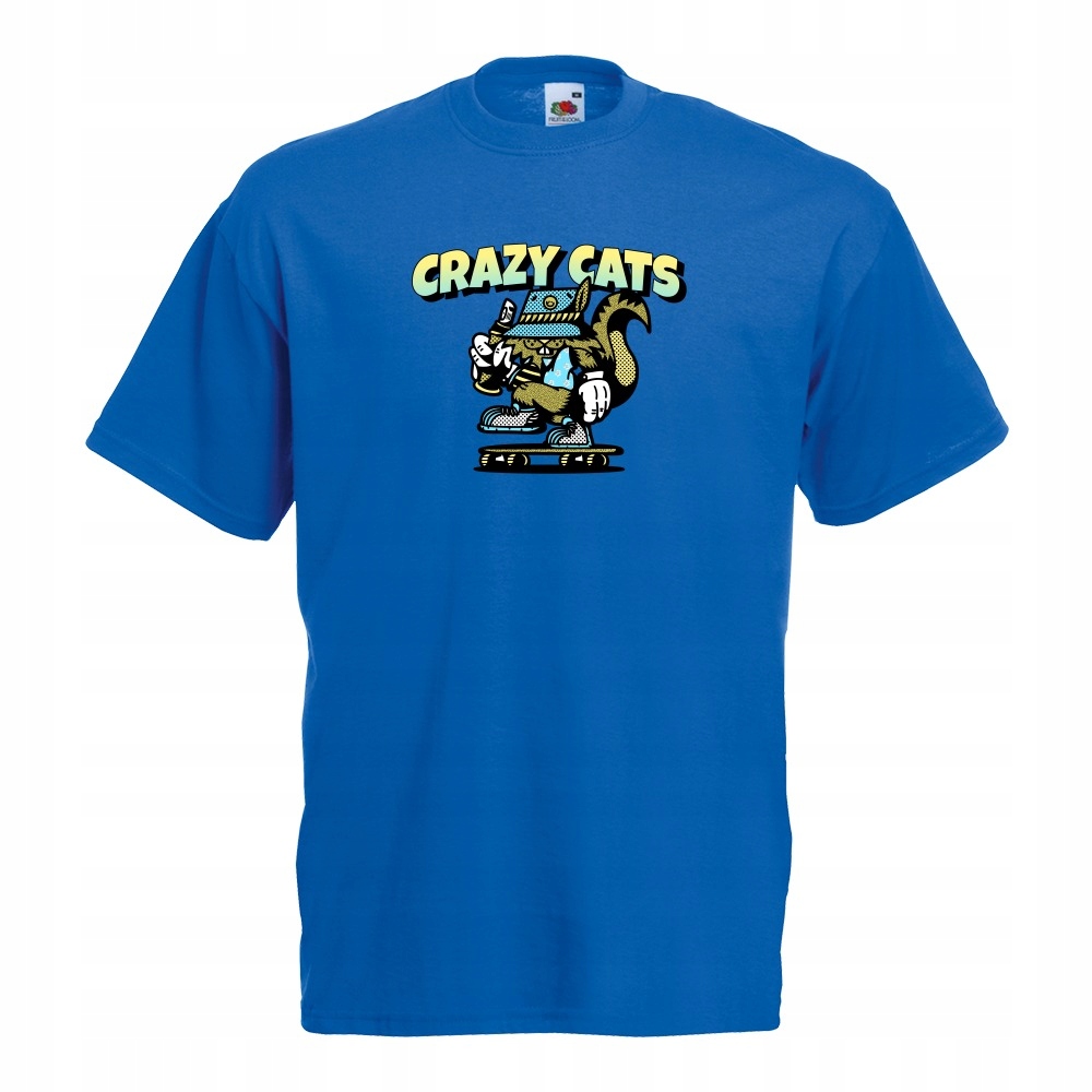 

Koszulka crazy cats szalony kot S niebieska