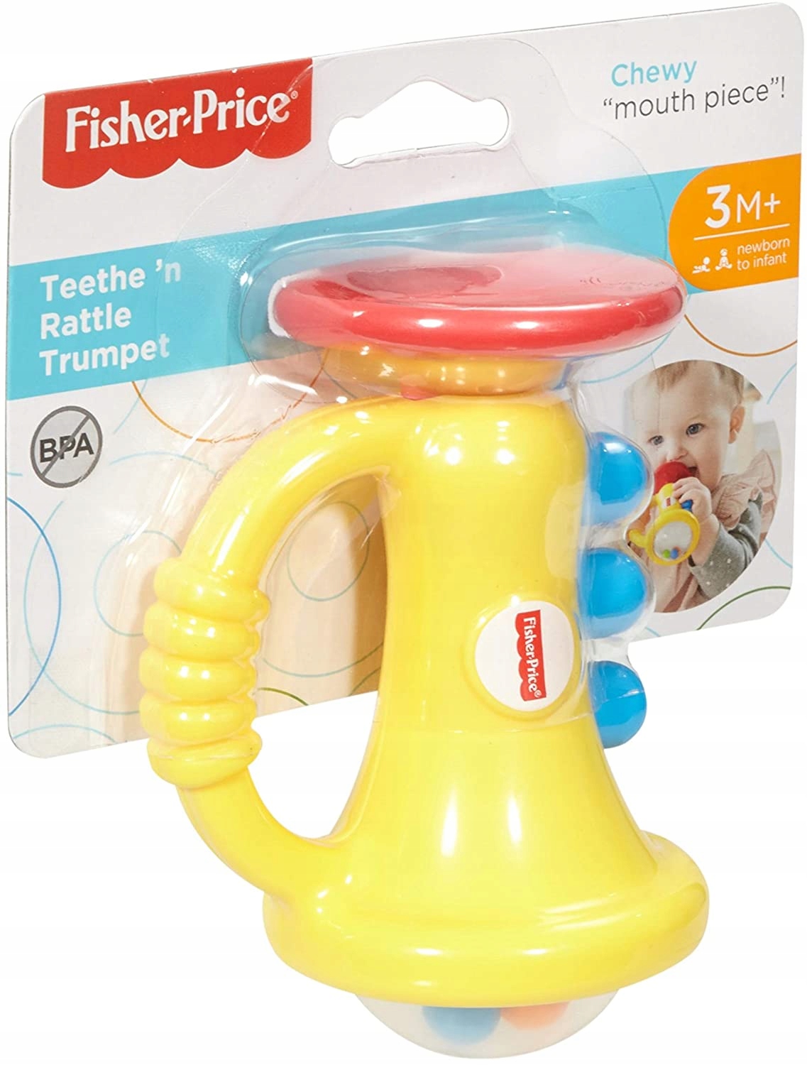 

Fisher Price Trąbka Gryzaczek Grzechotka DRF17
