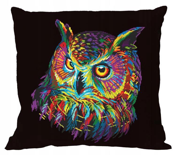 Vyšívací sada Polštář Barevná sova