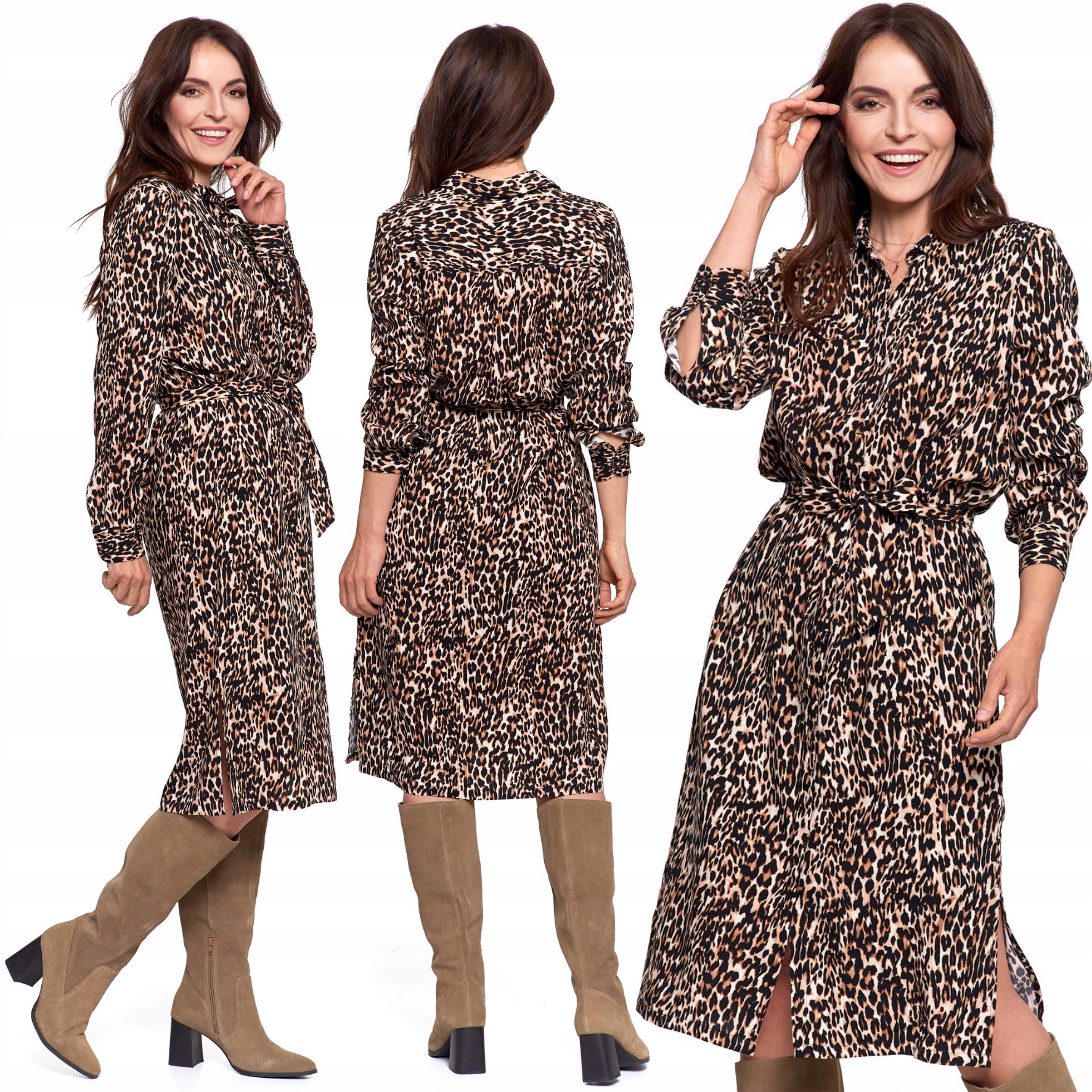 Sukienka Damska Koszulowa 100% Wiskoza MIDI Moraj Na Co Dzień XL