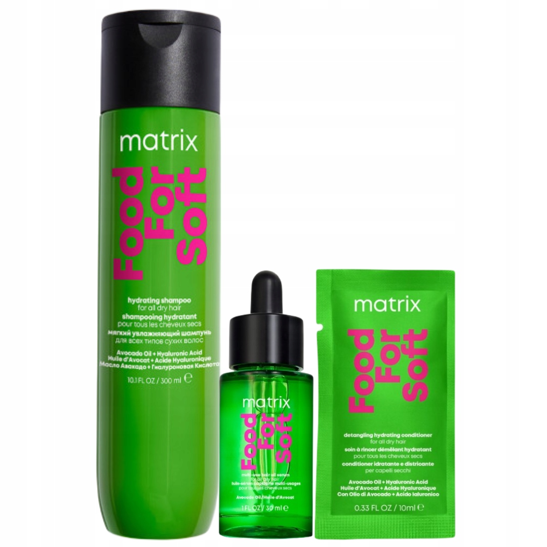 Matrix Food For Soft szampon i olejek 30ml do włosów zniszczonych