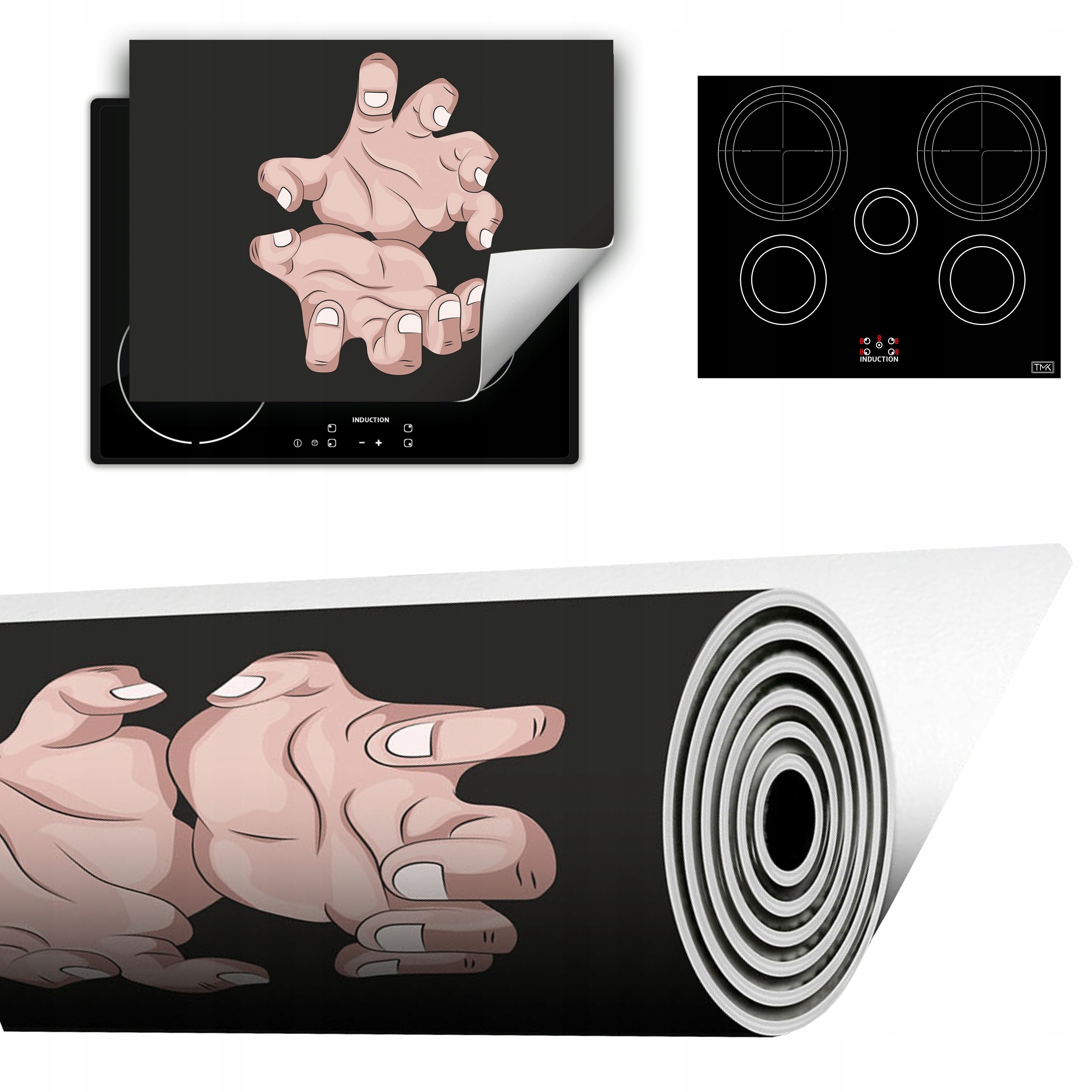 Vinylová Podložka Do Kuchyně Více Místa 70x52 tmavá ruce