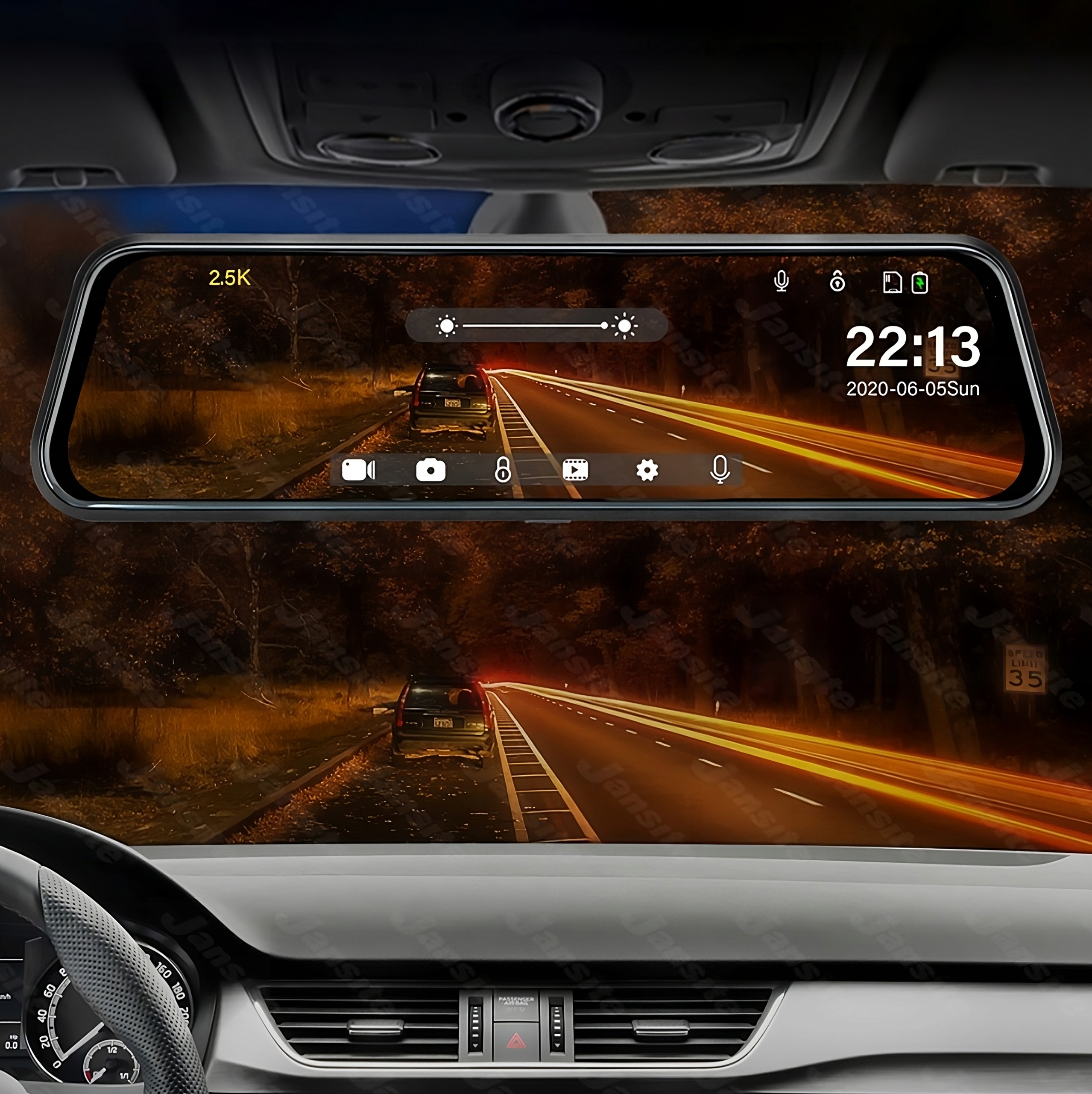 WIDEOREJESTRATOR DOTYKOWY KAMERA COFANIA JAZDY REJESTRATOR PRZÓD TYŁ MenuPL Model fvv536