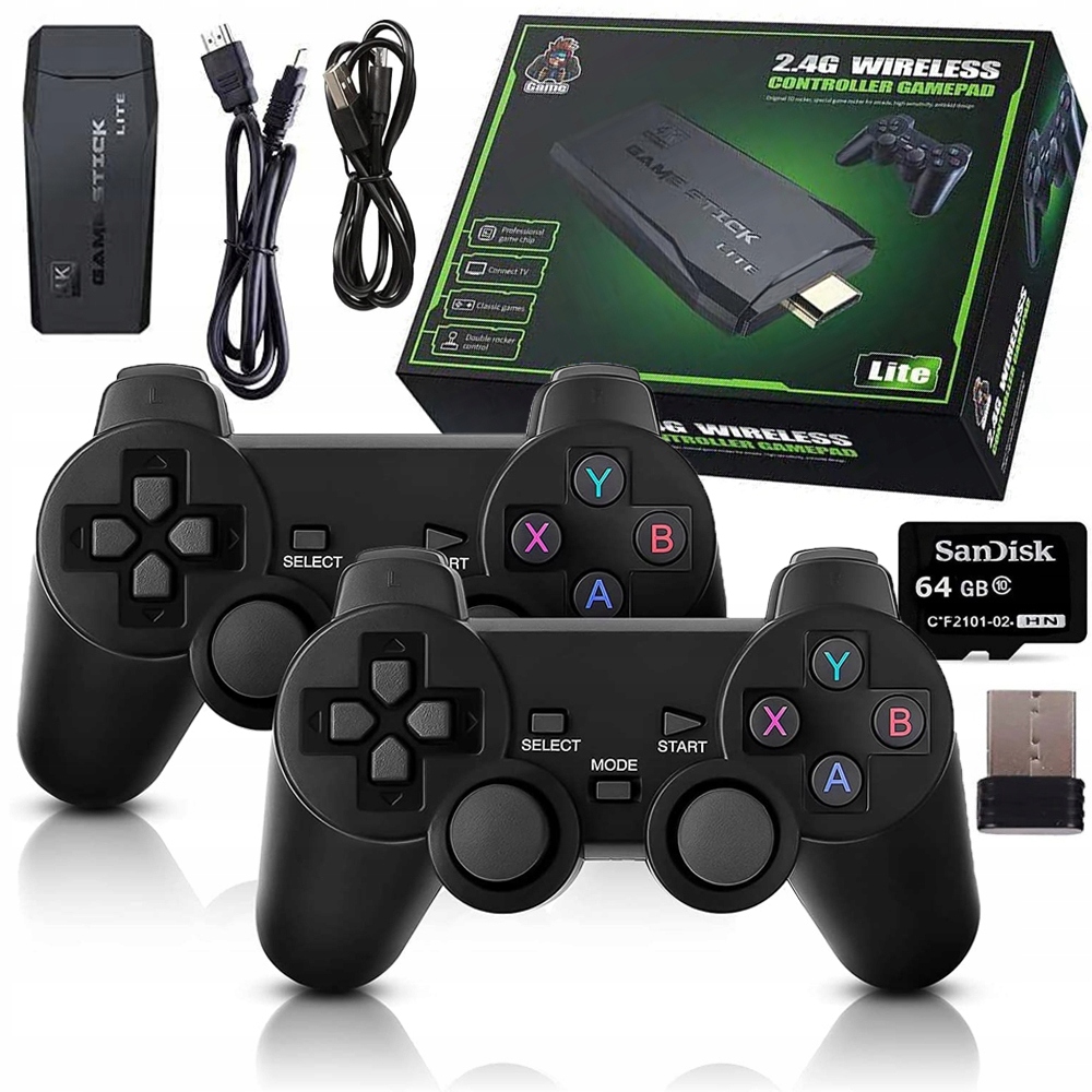 Konsola Retro Tv Gra Telewizyjna 2 Pady Karta 64GB 20 000 Gier