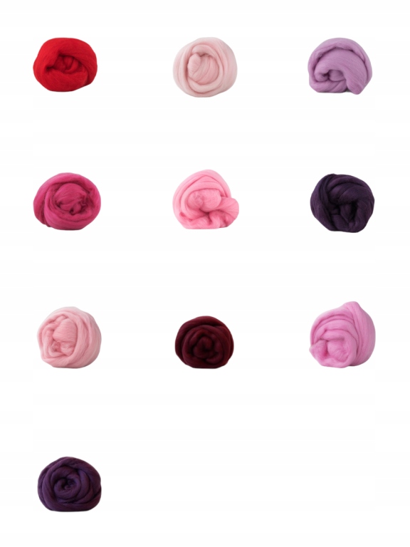 Sada česané vlny 19mic Borůvková 10x100g