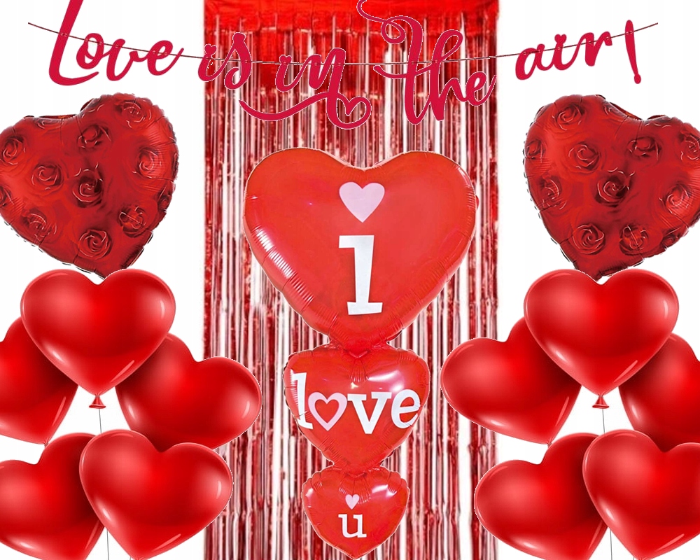ZESTAW DEKORACJI BALONY WALENTYNKI VALENTINE LOVE