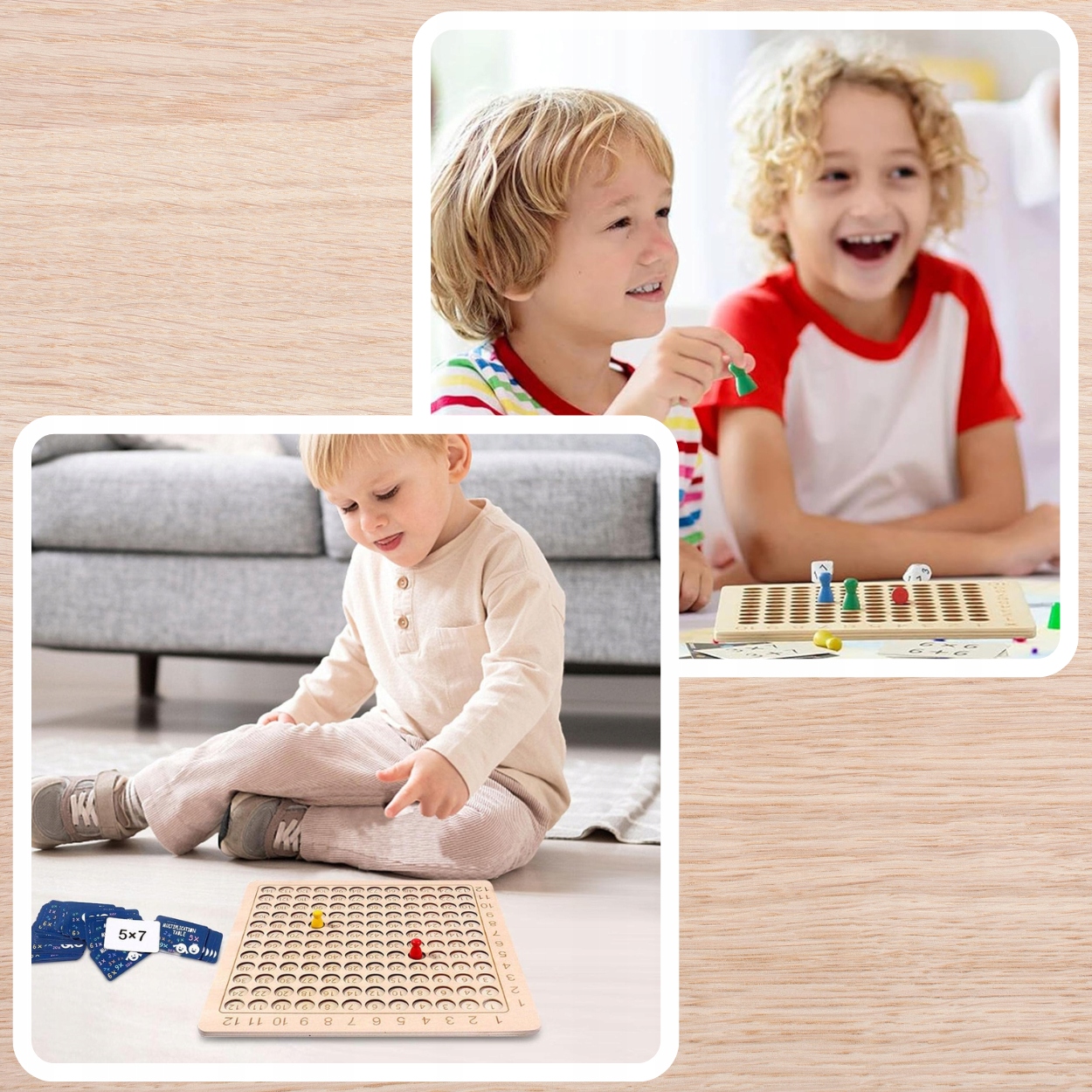 TABLICZKA MNOŻENIA DREWNIANA GRA EDUKACYJNA 2w1 NAUKA LICZENIA DLA DZIECI Język angielski