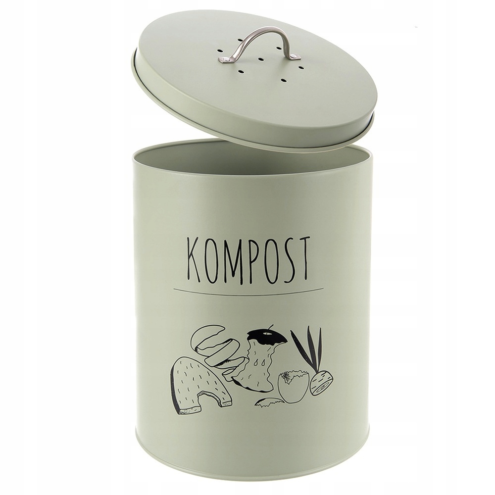 Levně Kuchyňský kompostér malý odpadkový koš s uhlíkovým filtrem kovový 8 l