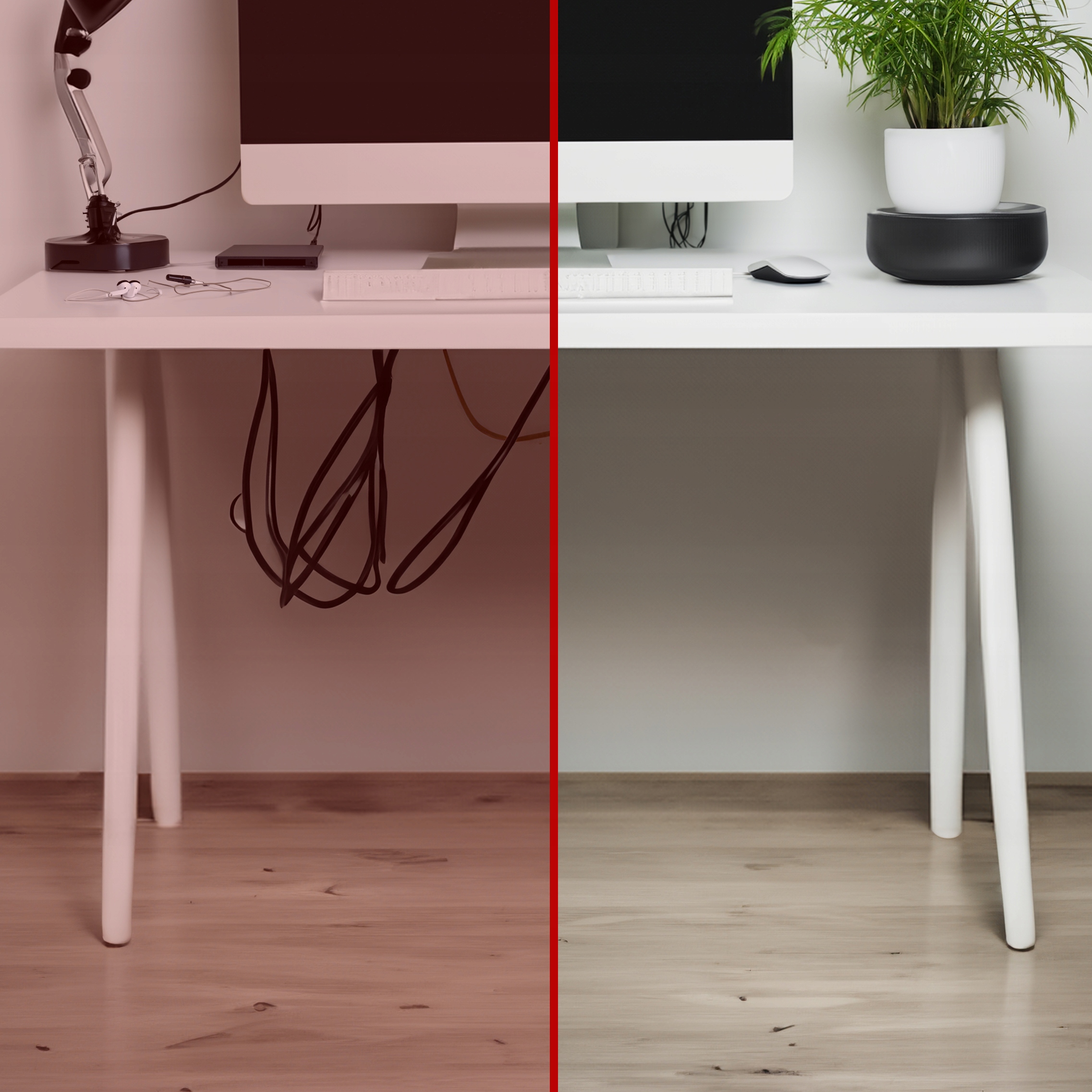 5x Uchwyt na kable pod biurko BIAŁY Organizer do przewodów komputera WKRĘTY Kod producenta 5906412225435