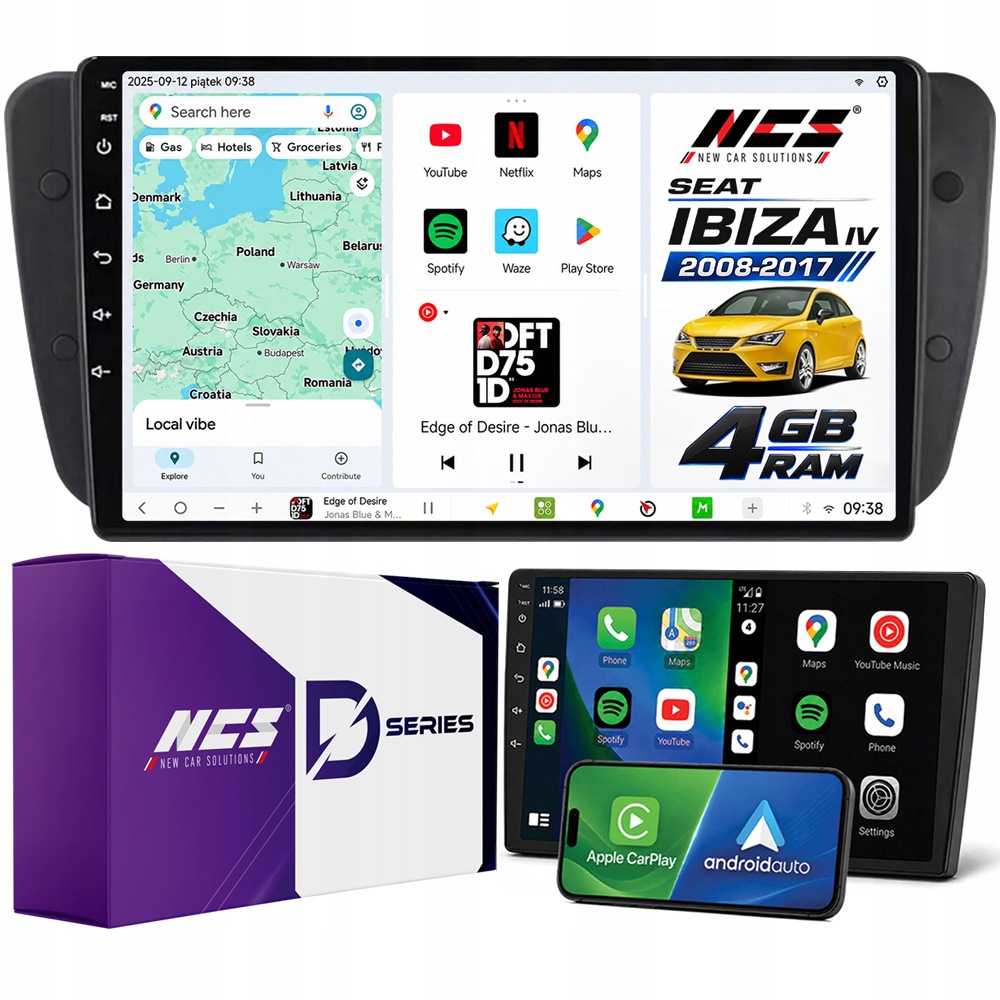 Automobilové Rádio Ncs D9 Seat Ibiza 6J IV 4 2008-2017 Android 4GB Lte