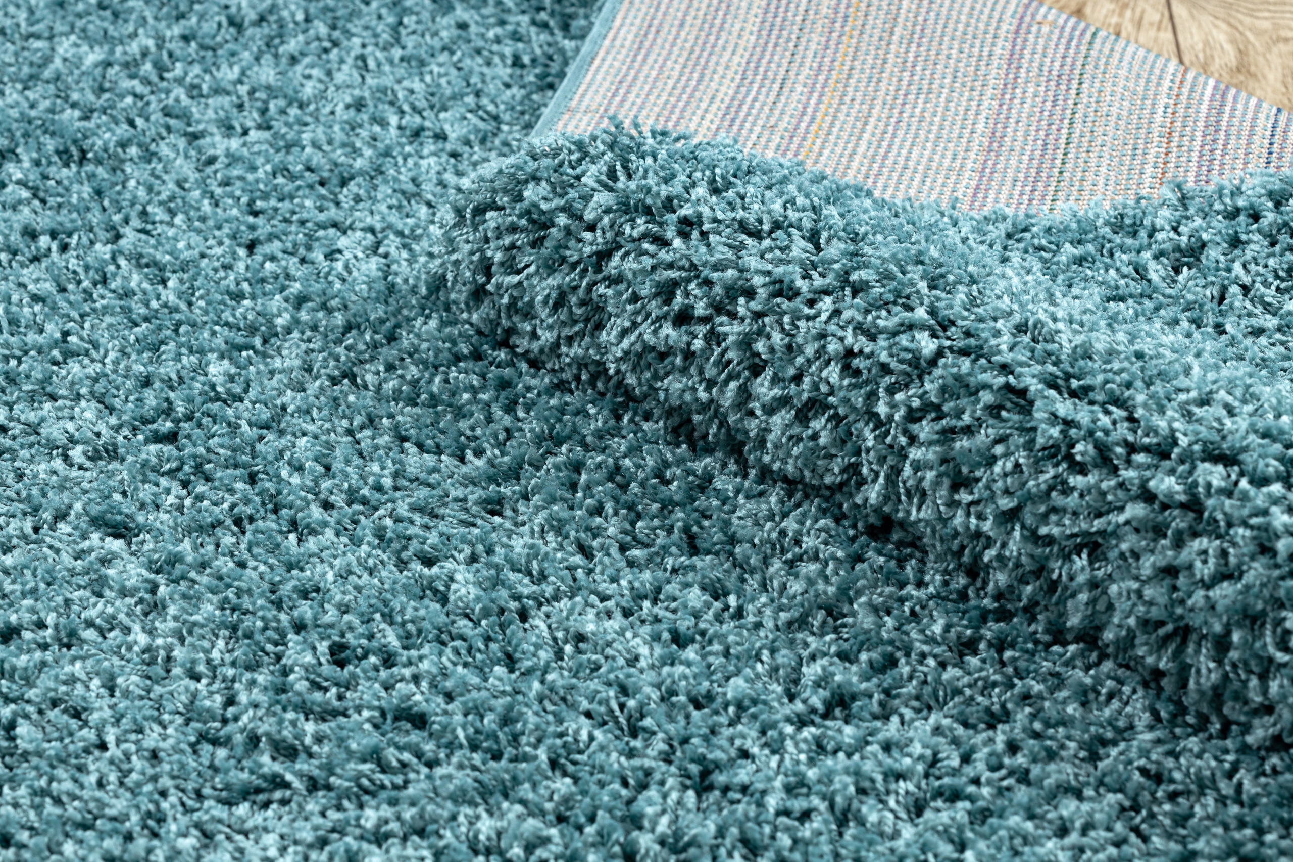 DYWAN SOFFI shaggy 120x170 cm NIEBIESKI #AF093 Wzór jednobarwny