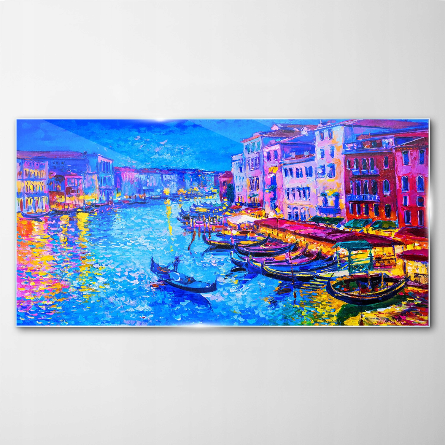 

Obraz szklany na ścianę Miasto łodzie 140x70 cm