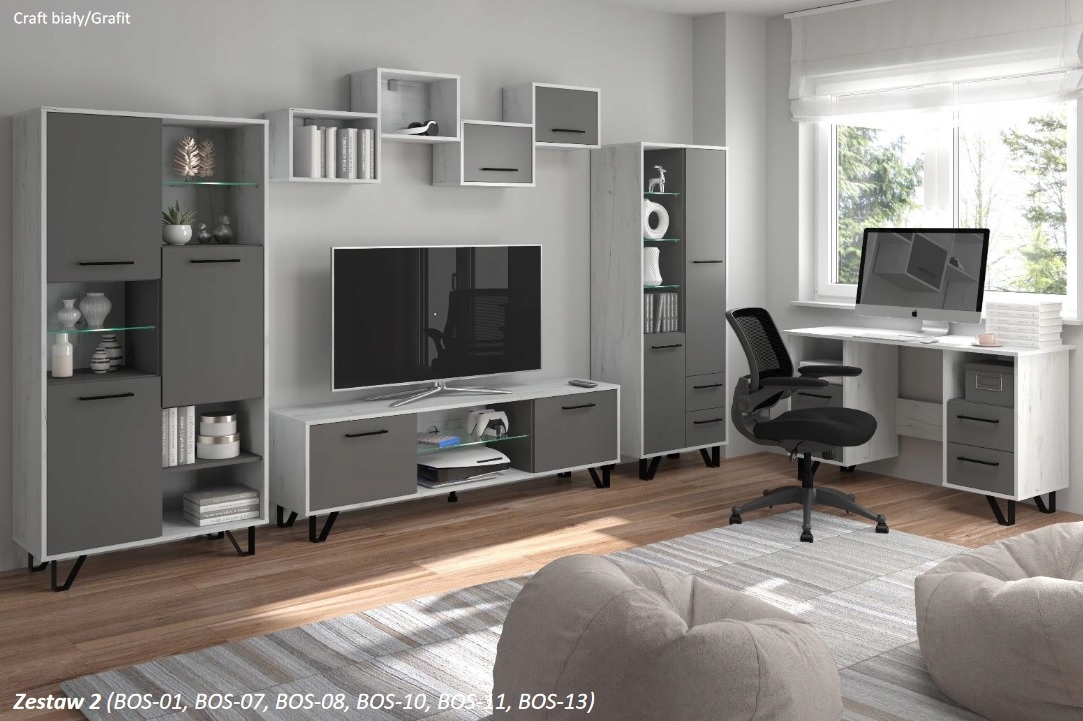 Meble młodzieżowe BOSS 2 grafit/biały/craft