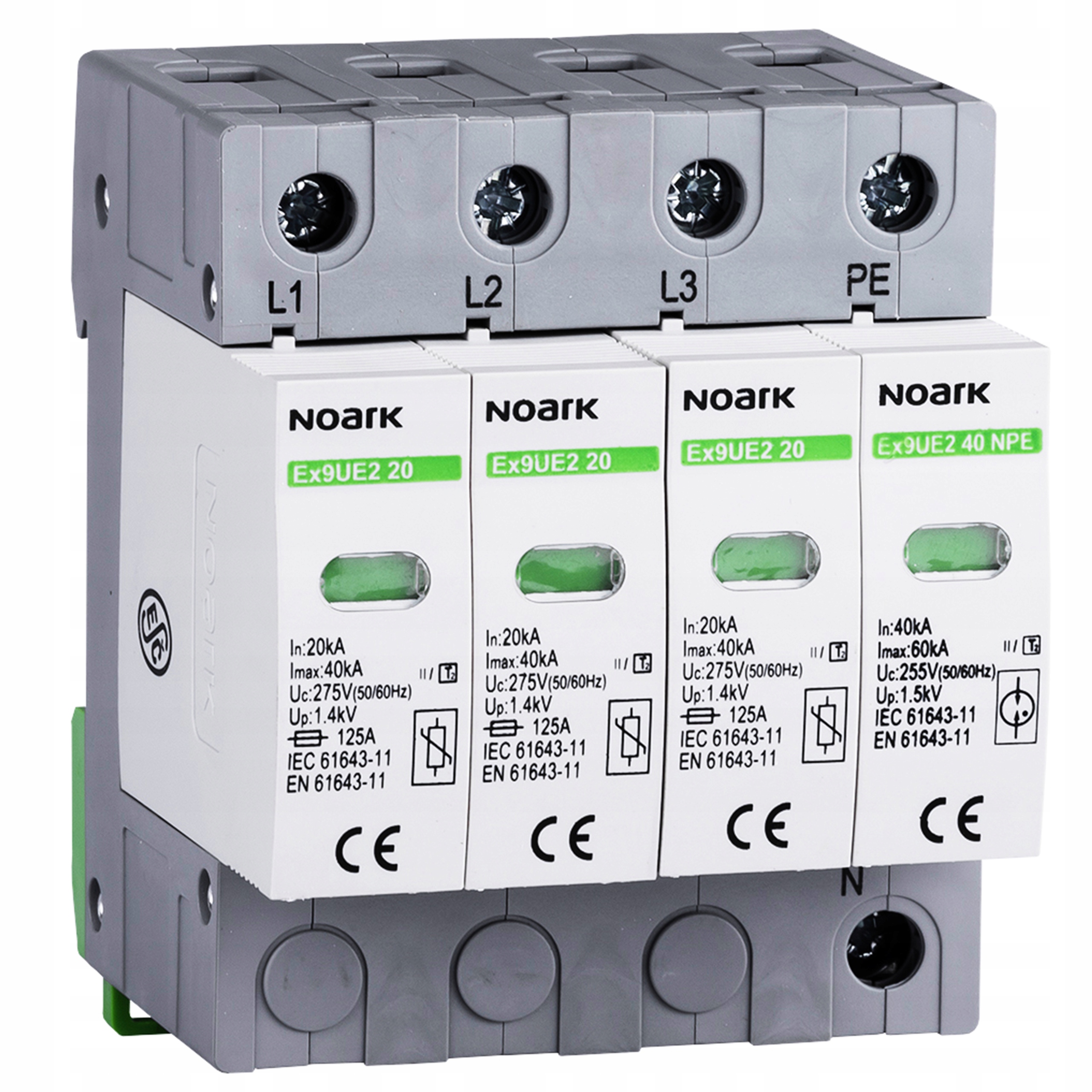 Ohranič prepätia chránič Prepäťovka Ex9UE2 20A 275VAC 3+N/PE Noark