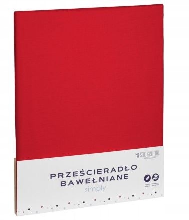 

Prześcieradło Bawełna 180X200 Czerwone Bez Gumki