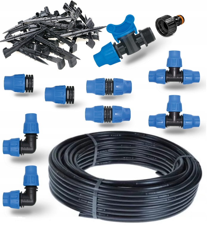 Kapková závlaha 25 m s kompenzací tlaku, sada Premium