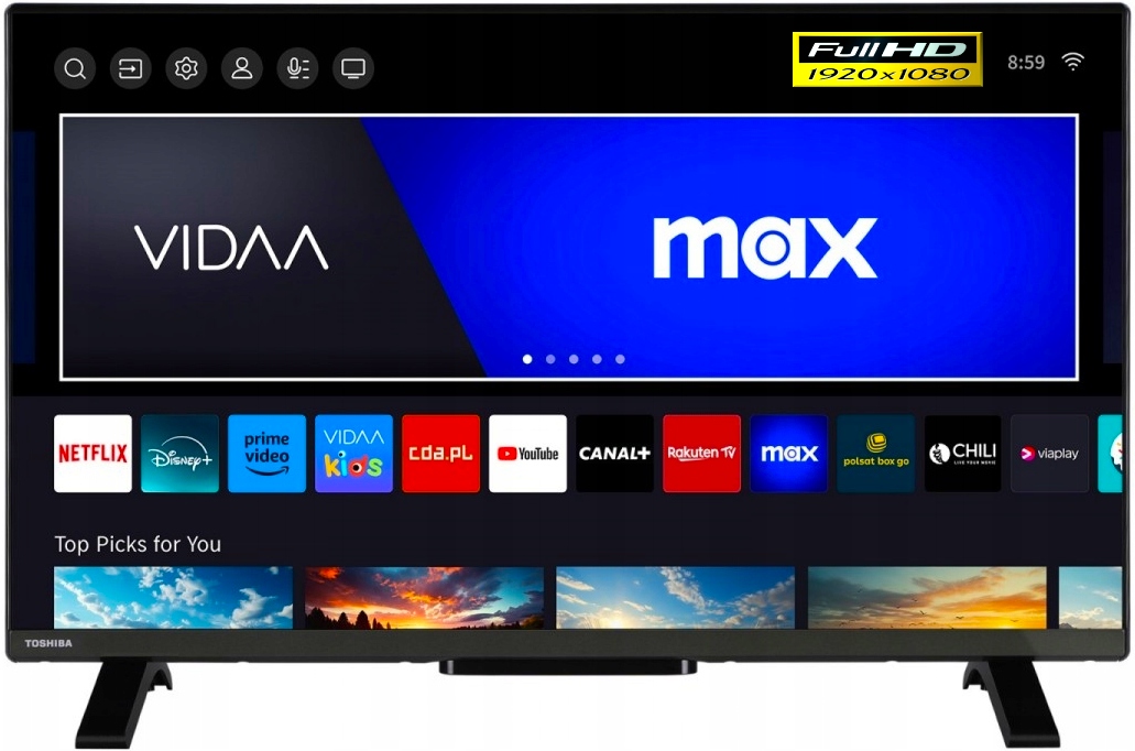 Telewizor Toshiba 32QV2F63DG 32" Qled Full Hd Hdr Smart Tv Vidaa