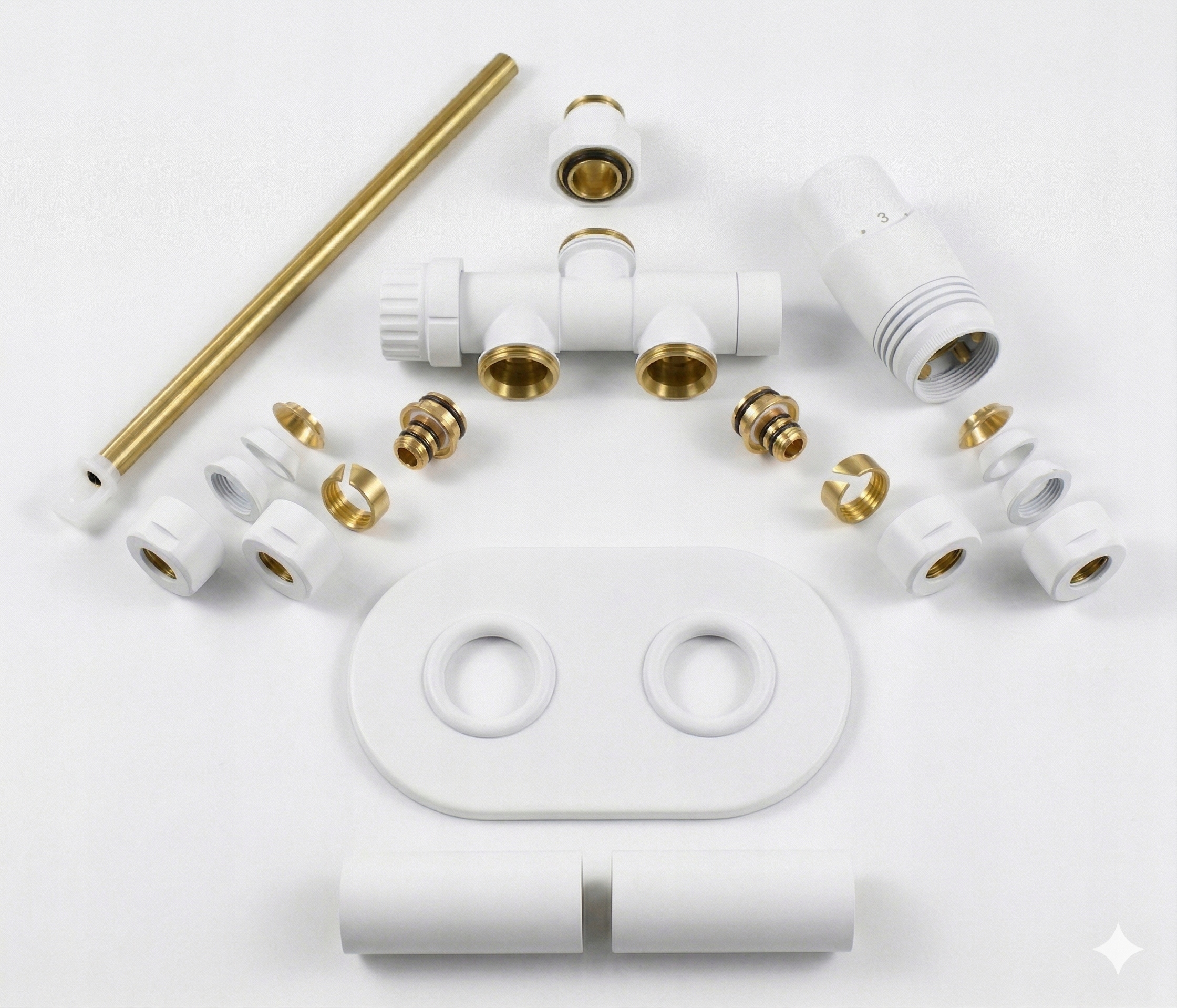 Bílý Jednootvorový termostatický ventil Kryt Rozeta