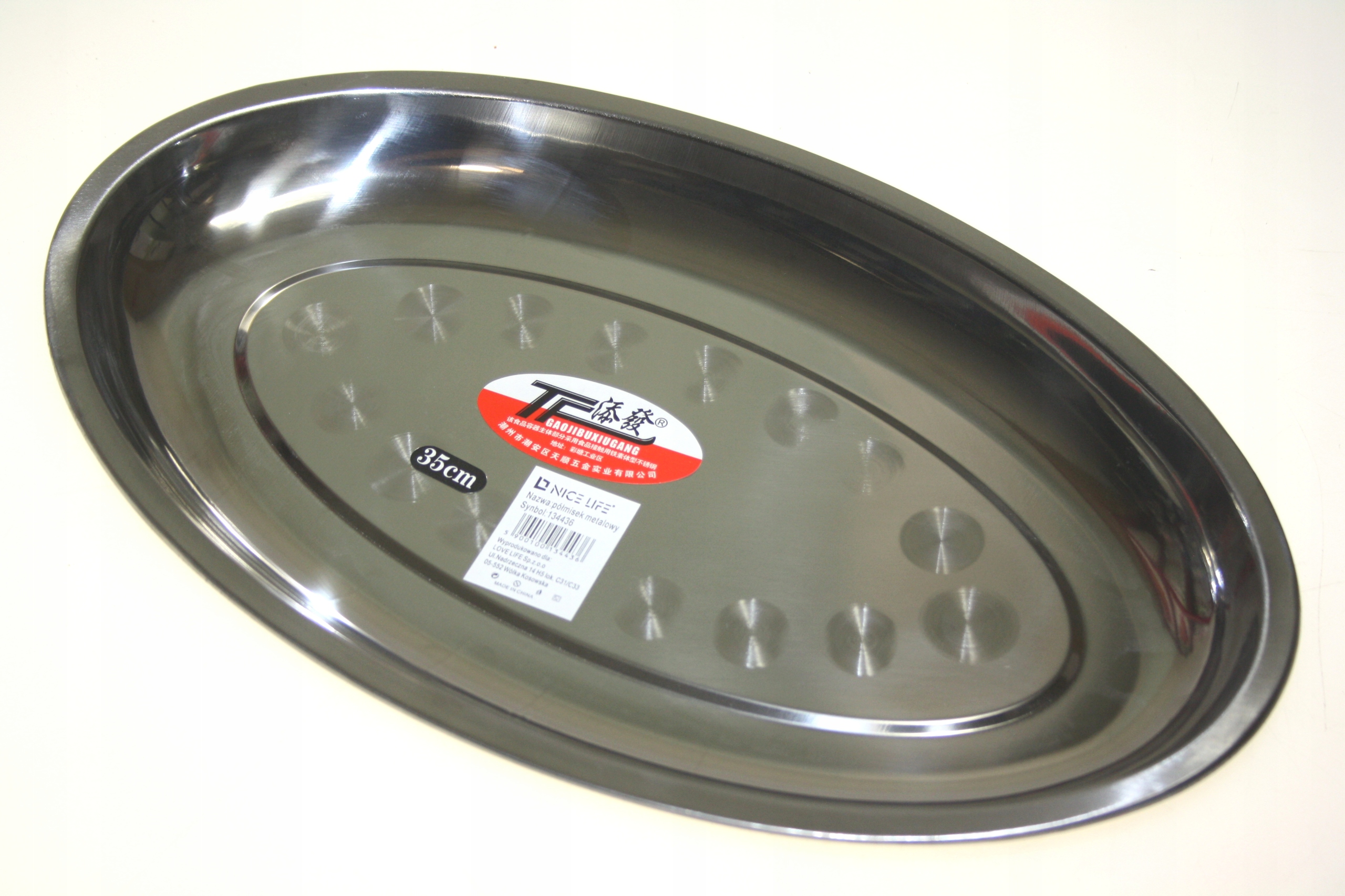 

Taca Tacka Metalowa Owalna Nierdzewna 34x21cm TC6