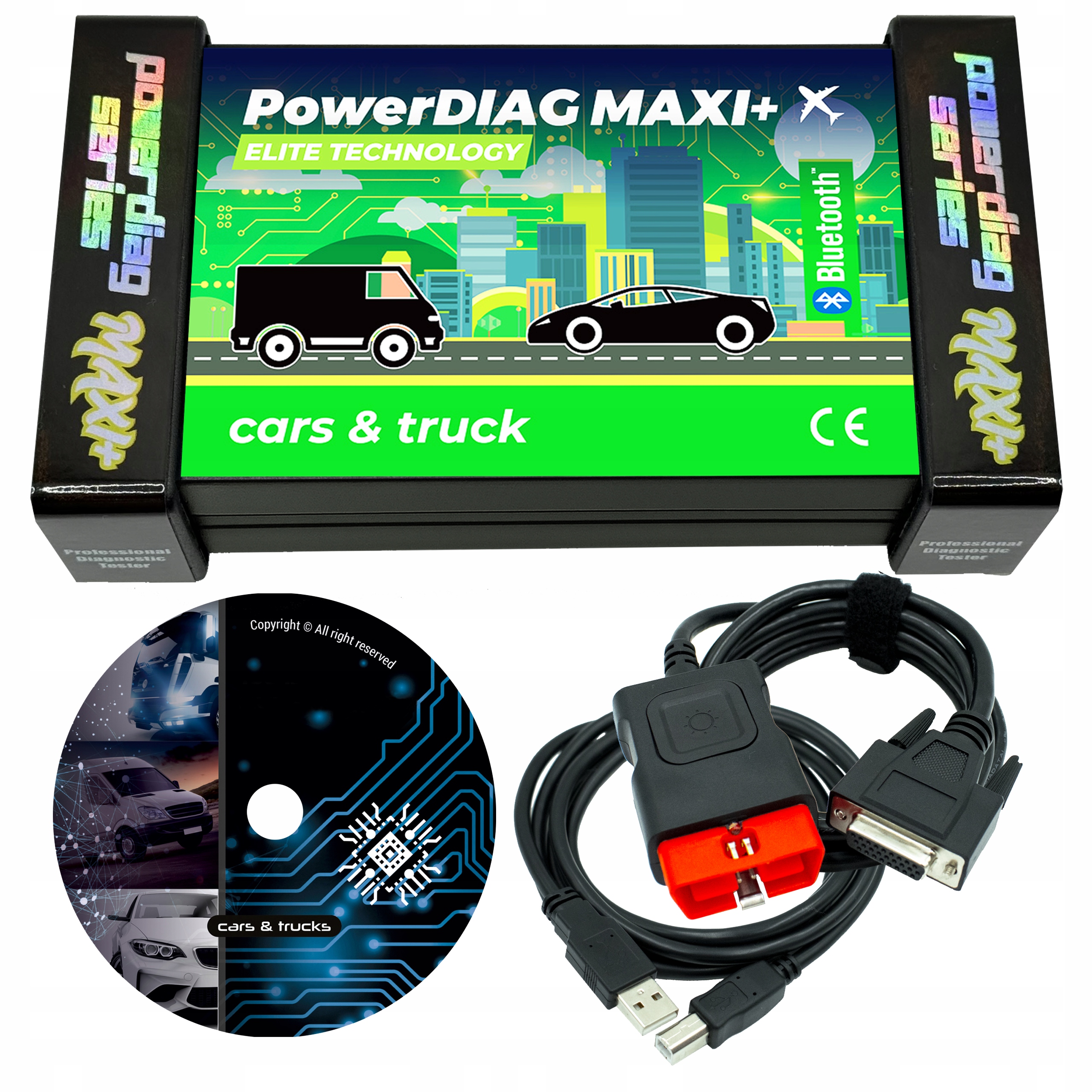 Diagnostický Tester Rozhraní Skener PowerDIAG Maxi+ Elite 2025 Osobní Pl