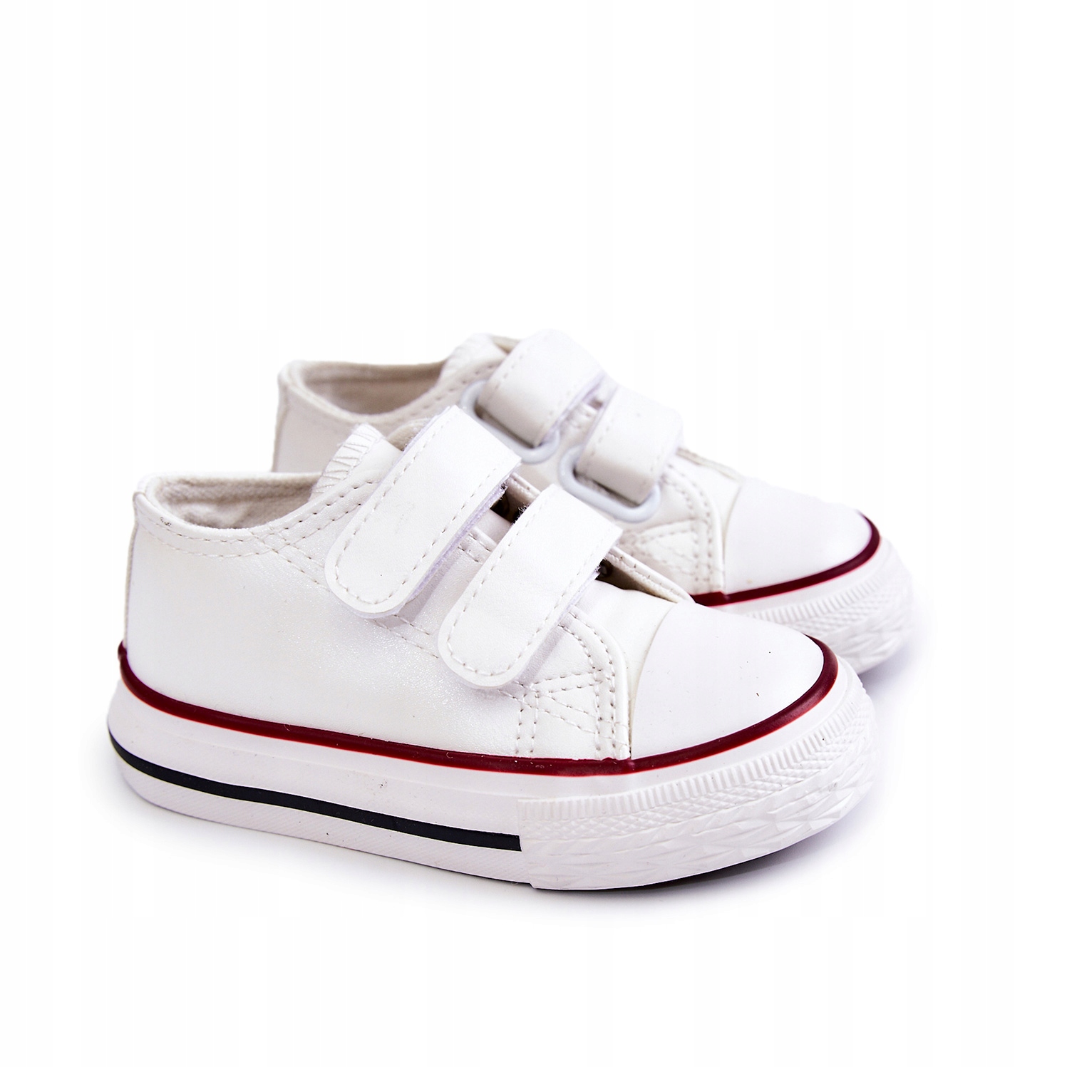 

Dziecięce Skórzane Trampki Na Rzepy Białe 27