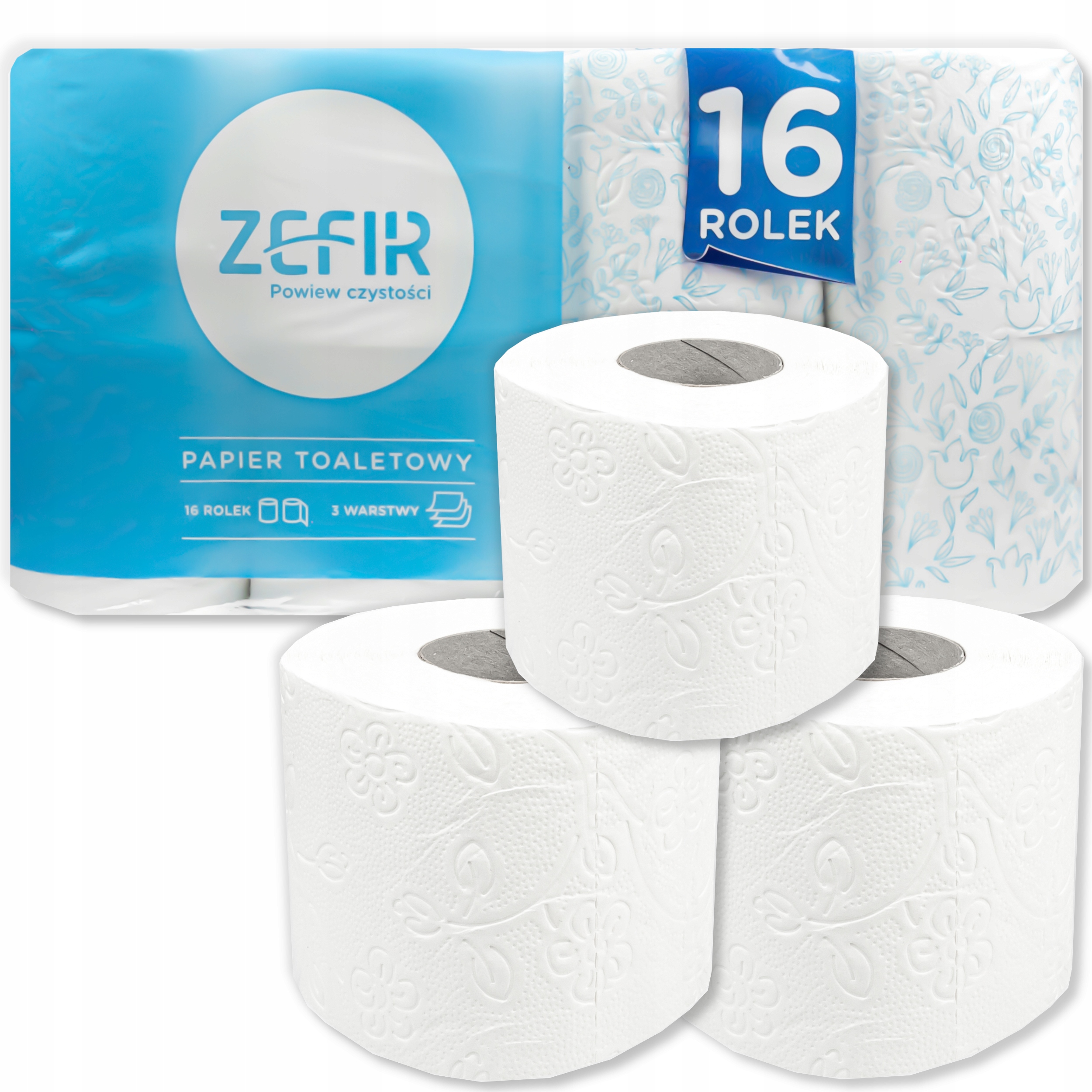 PAPIER TOALETOWY ZEFIR 16 SZT 3- WARSTWY Liczba warstw 3