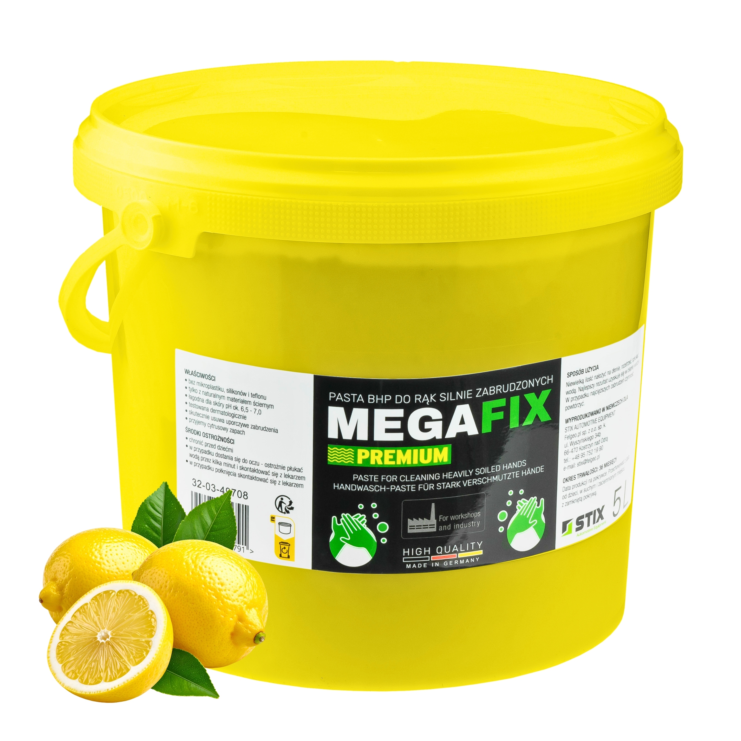 Pasta Bhp Megafix Premium Do Mycia Czyszczenia Rąk 5L Produkcja Niemiecka