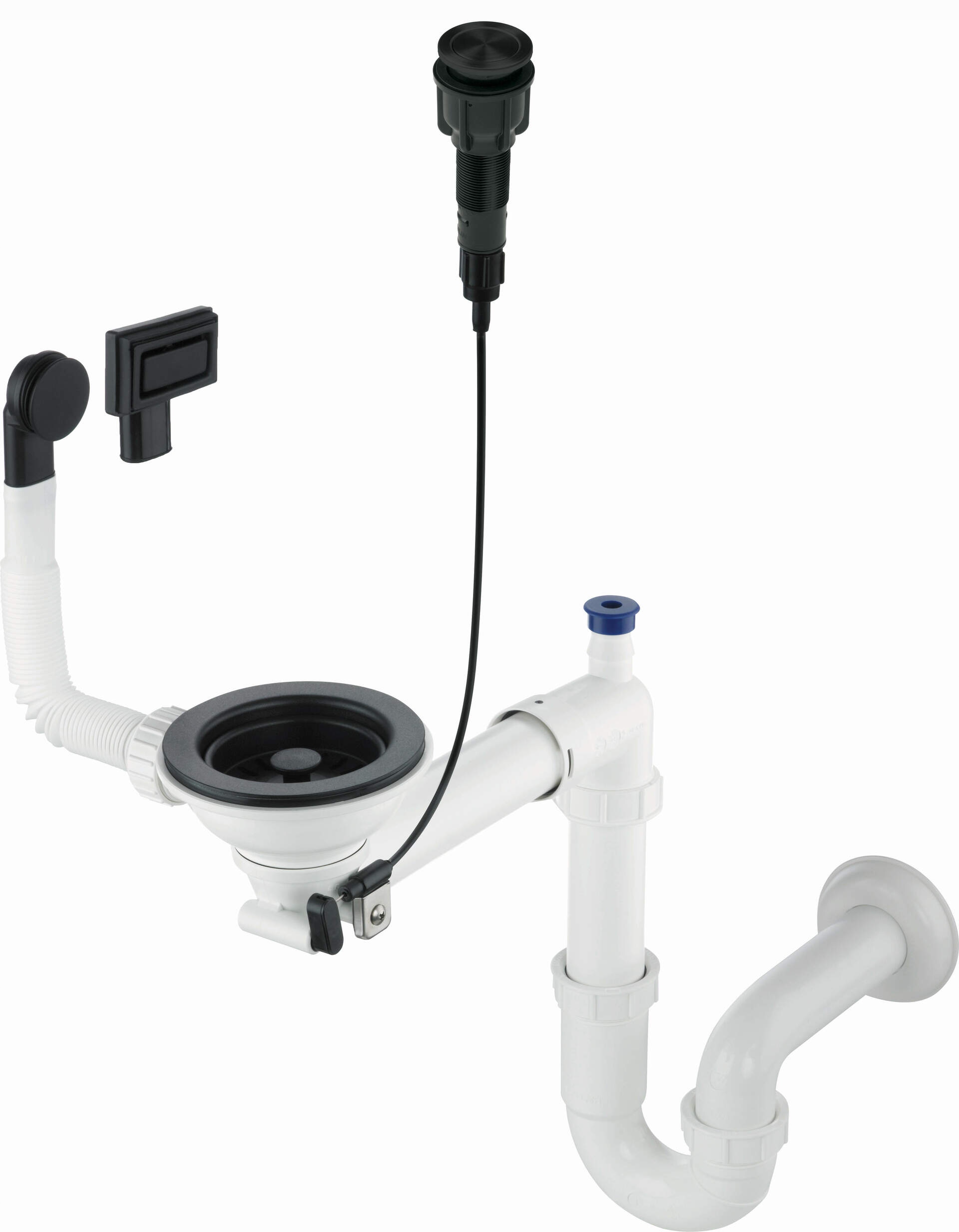 Deante Sifón Space-Saver čierny nero ZXY_N982 pre 1-komorový drez