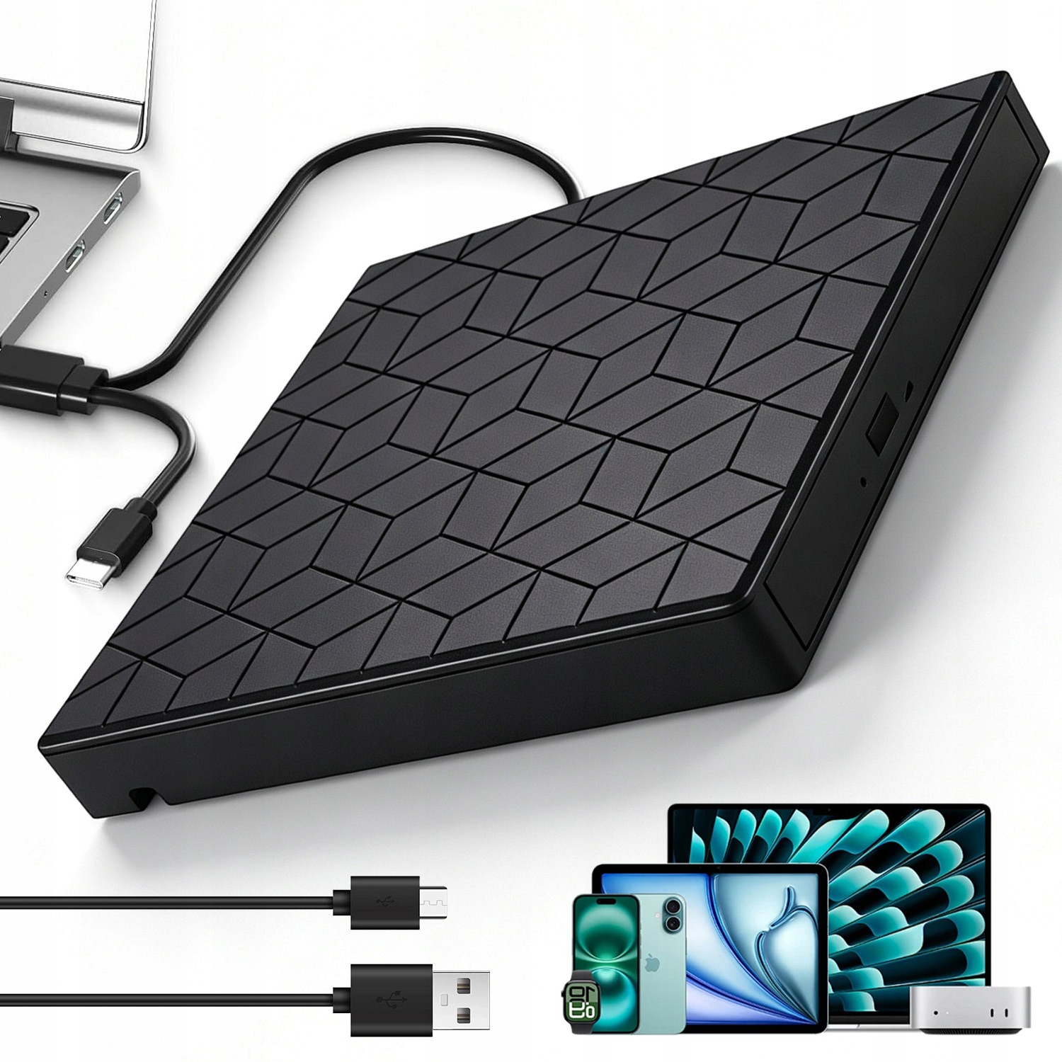 Nahrávač Externí DVD Jednotka Usb Černá Pro Notebook A Počítač