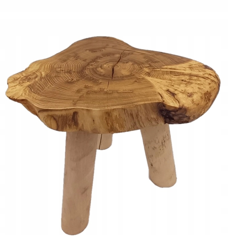 STOŁEK TABORET DREWNIANY 35cm SZLIF Styl tradycyjny