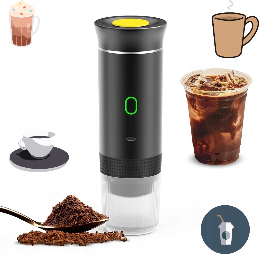 Přenosný Kávovar Na 60 ML Kapslí, Elektrická Akumulátor 2500 Mah