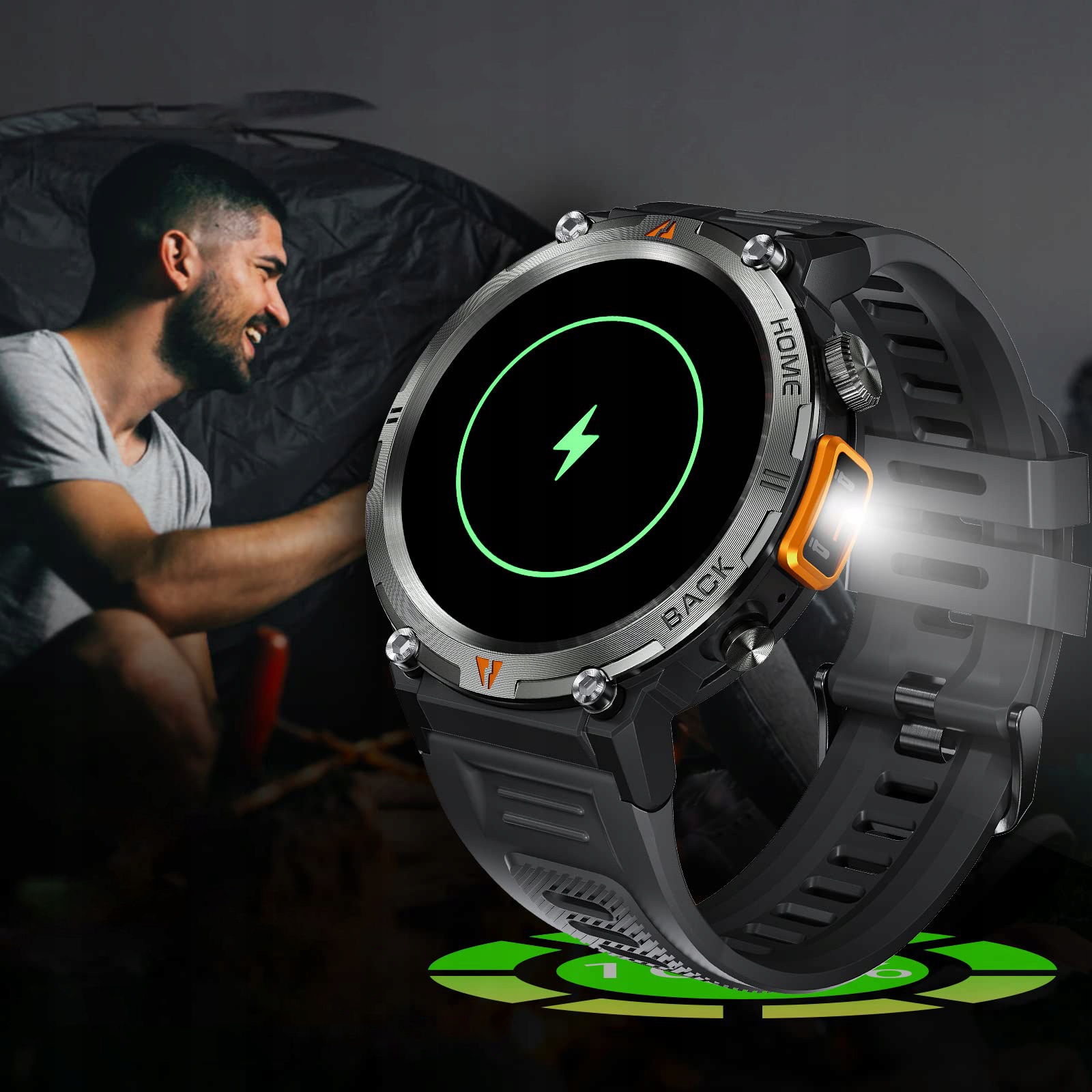 SMARTWATCH ZEGAREK MĘSKI MENU PL SPORT PULS ROZMOWY SMART WATCH WODOODPORNY Marka Inna marka