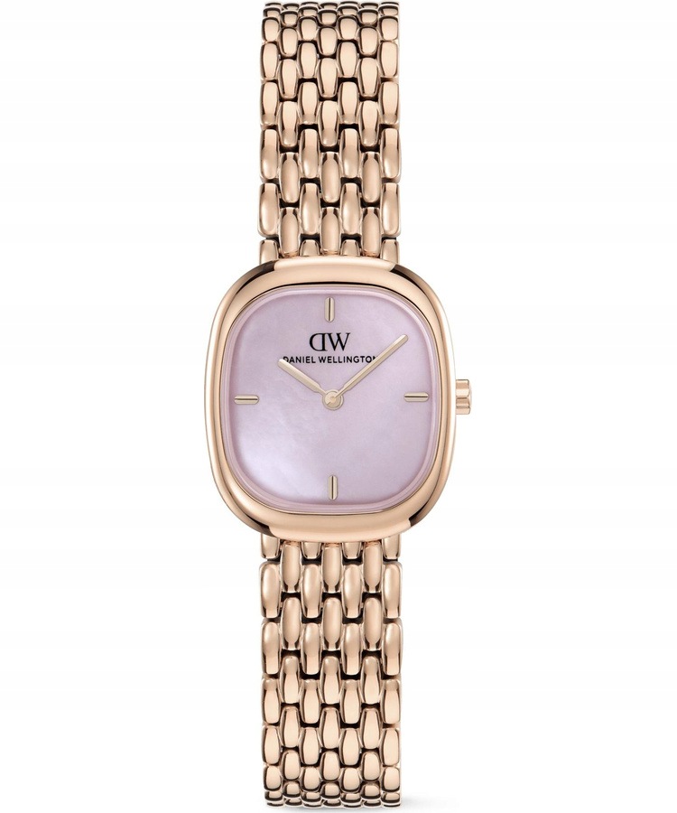 Zegarek damski Daniel Wellington Corta Pink Mop Grain-Link Rose Gold 24mm
