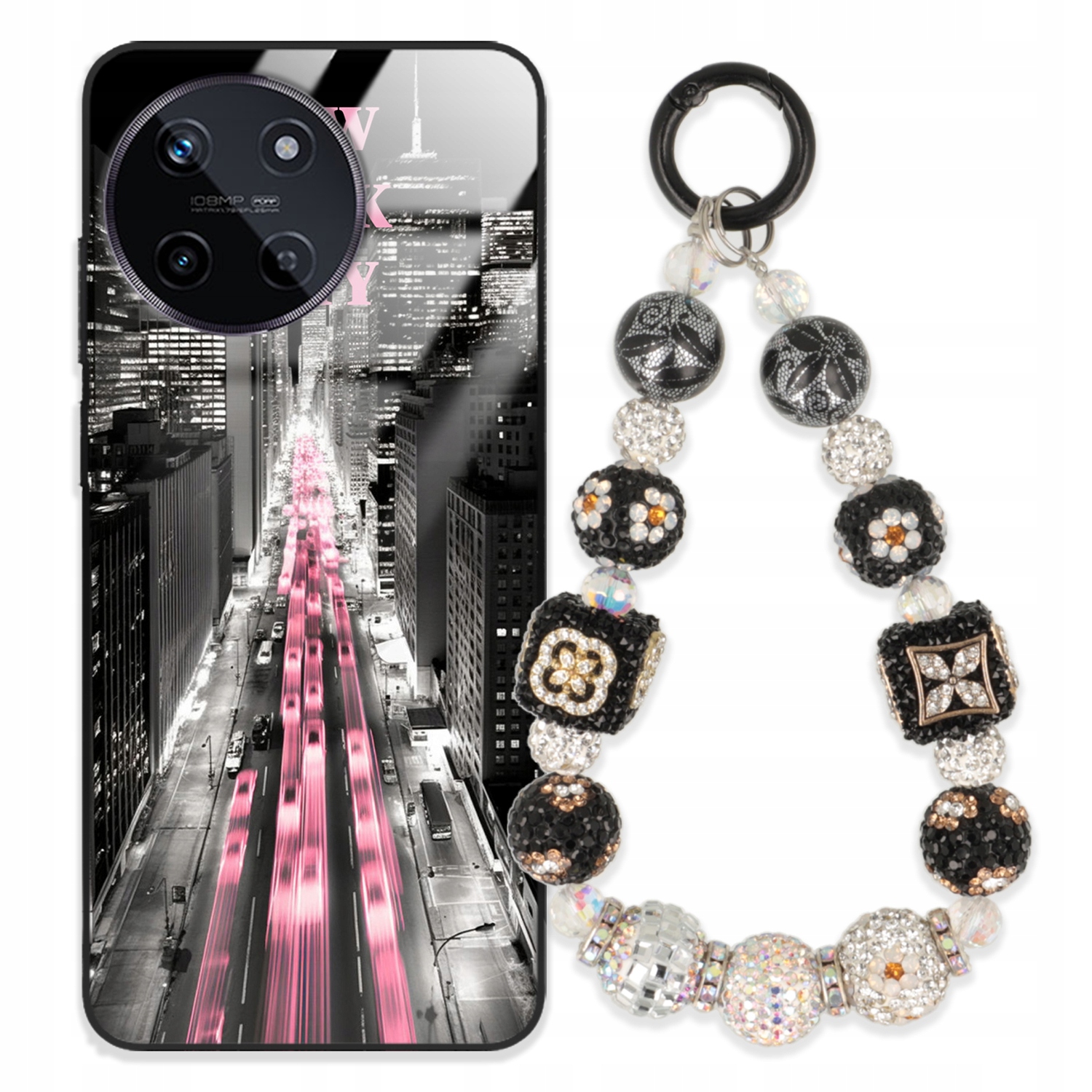 Puzdro Na Realme 11 4G Sklo Kľúčenka Elegantné Prémiové Vzory Puzdra