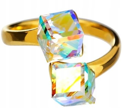 Prstýnek Krystaly Aurora Zlaté Stříbro Arande