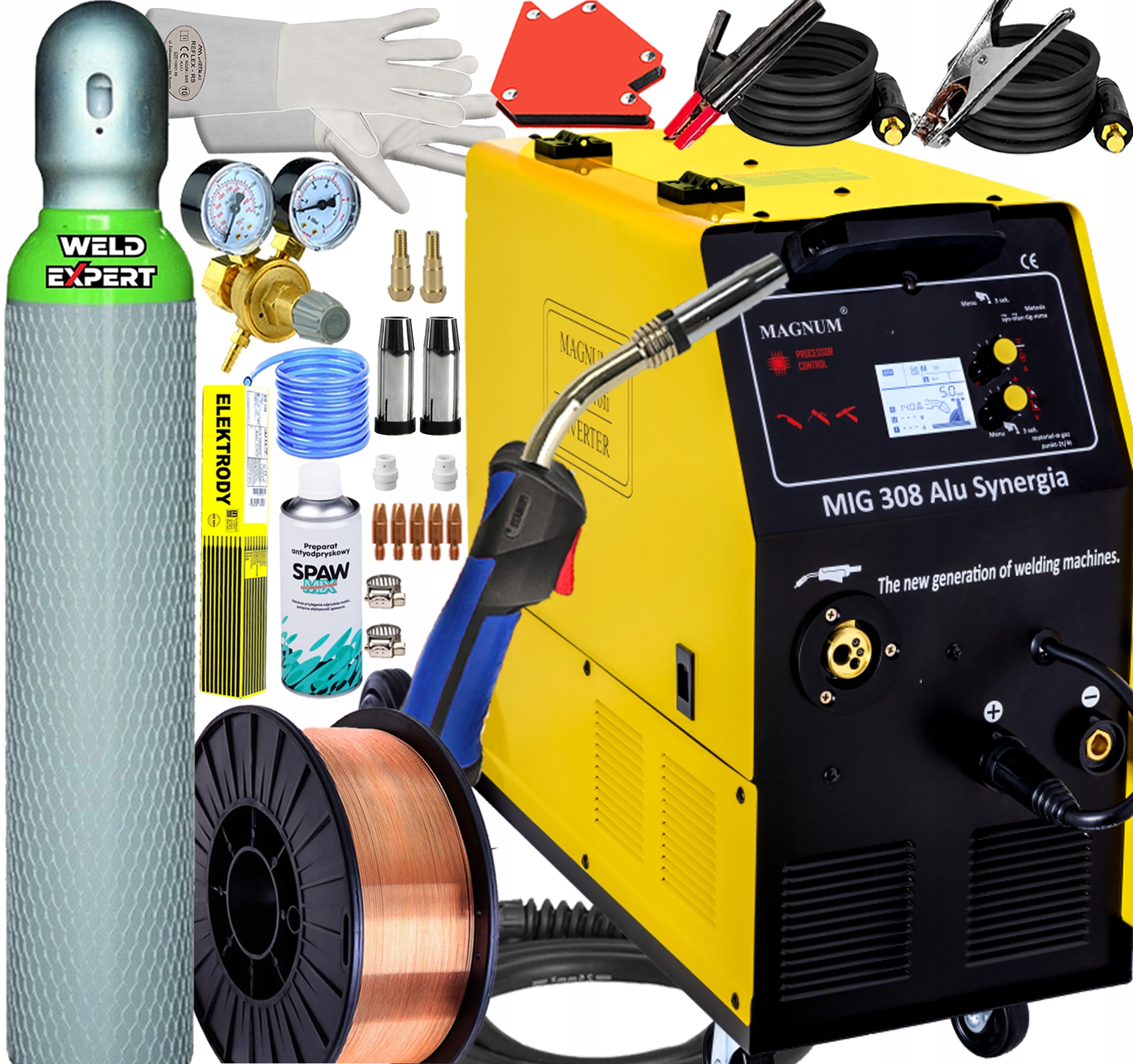 Invertorová Svářečka Migomat Poloautomatická Mig 308 Alu Synergie 400V Atc 300A