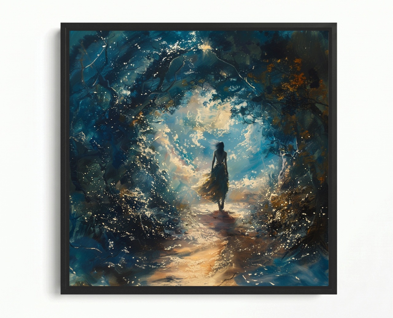 Obraz Rám Americká Krabička Žena Postava Zahrada Procházka Chodba Tunel 60x60