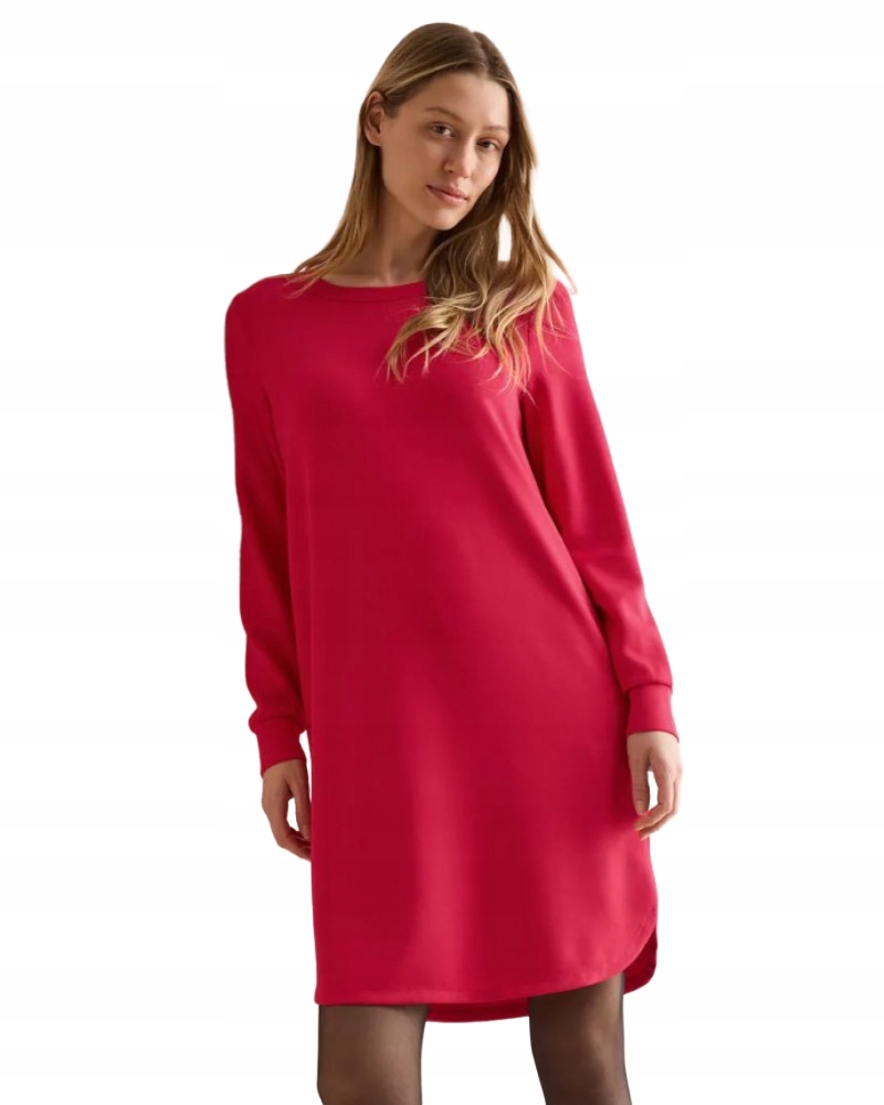 Cecil Šaty Červená S Dlouhým Rukávem MIDI M 6EA