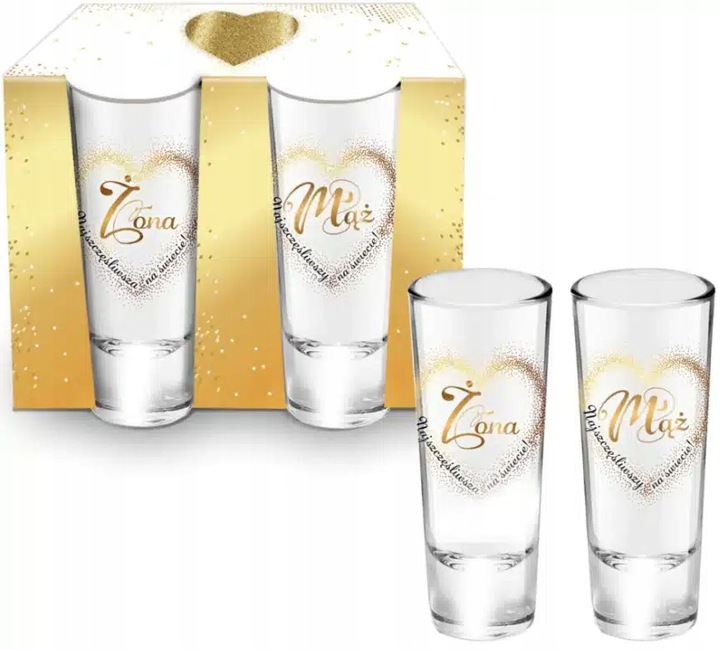 

Zestaw 2 Kieliszków Dla Pary Młodej Żona Mąż 4070