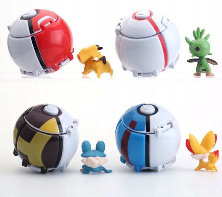 Figurki Pokemon Clip Go PokeBall ZESTAW 4 SZT Typ zestaw