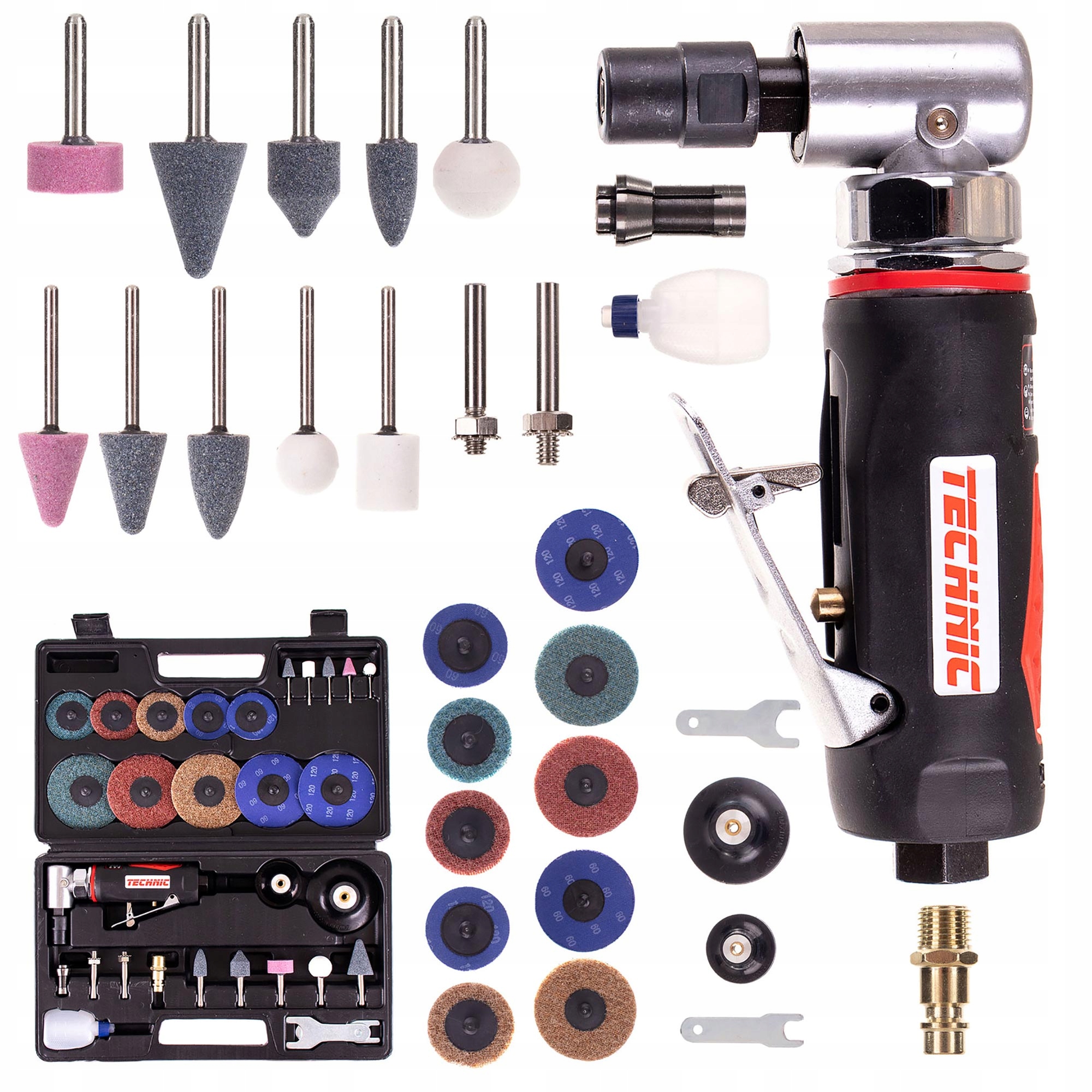 Pneumatická Úhlová Bruska 6+3 MM Sada Broušení