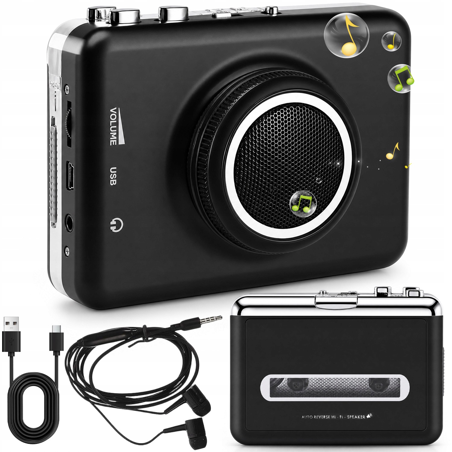 Kazetový Přehrávač Discman Magnetofon Walkman Převodník Usb MP3 Přenosný