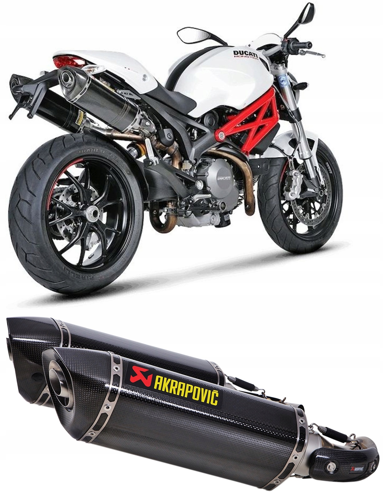 S-D10SO7-HZC - Глушитель выхлопных газов Akrapovic Ducati MONSTER 2008-2014