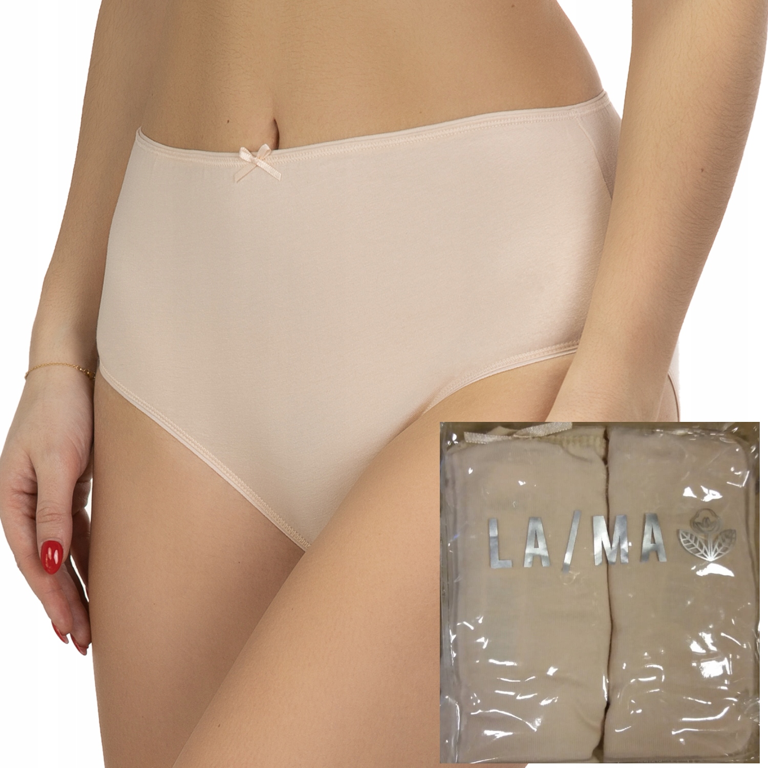 

Lama figi bikini L-400MD-06 bawełna 2-pak beżowe
