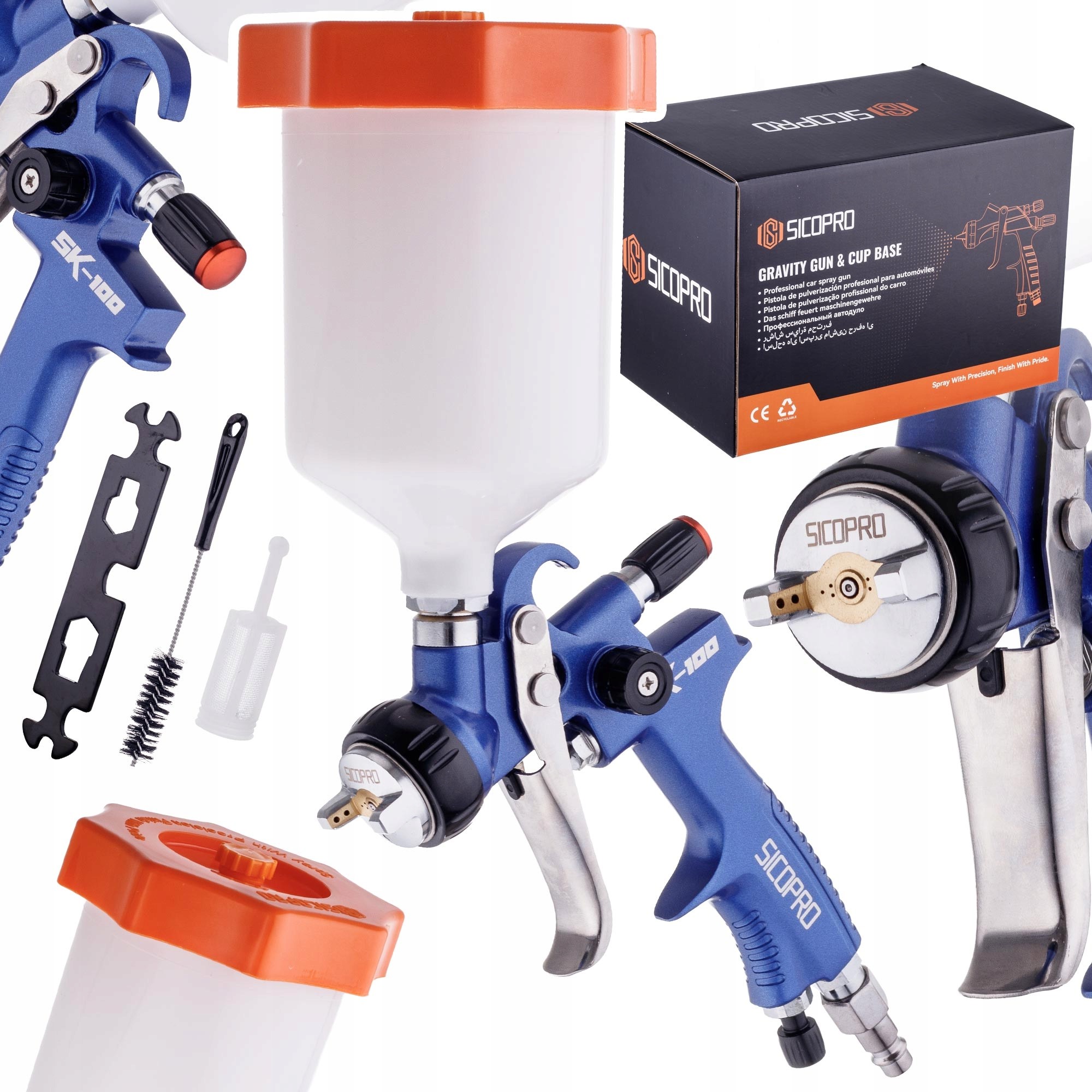 Lakovací pistole Lvmp Tryska 1,7 mm Profesionální Sico Pro Nádržka 600 ml